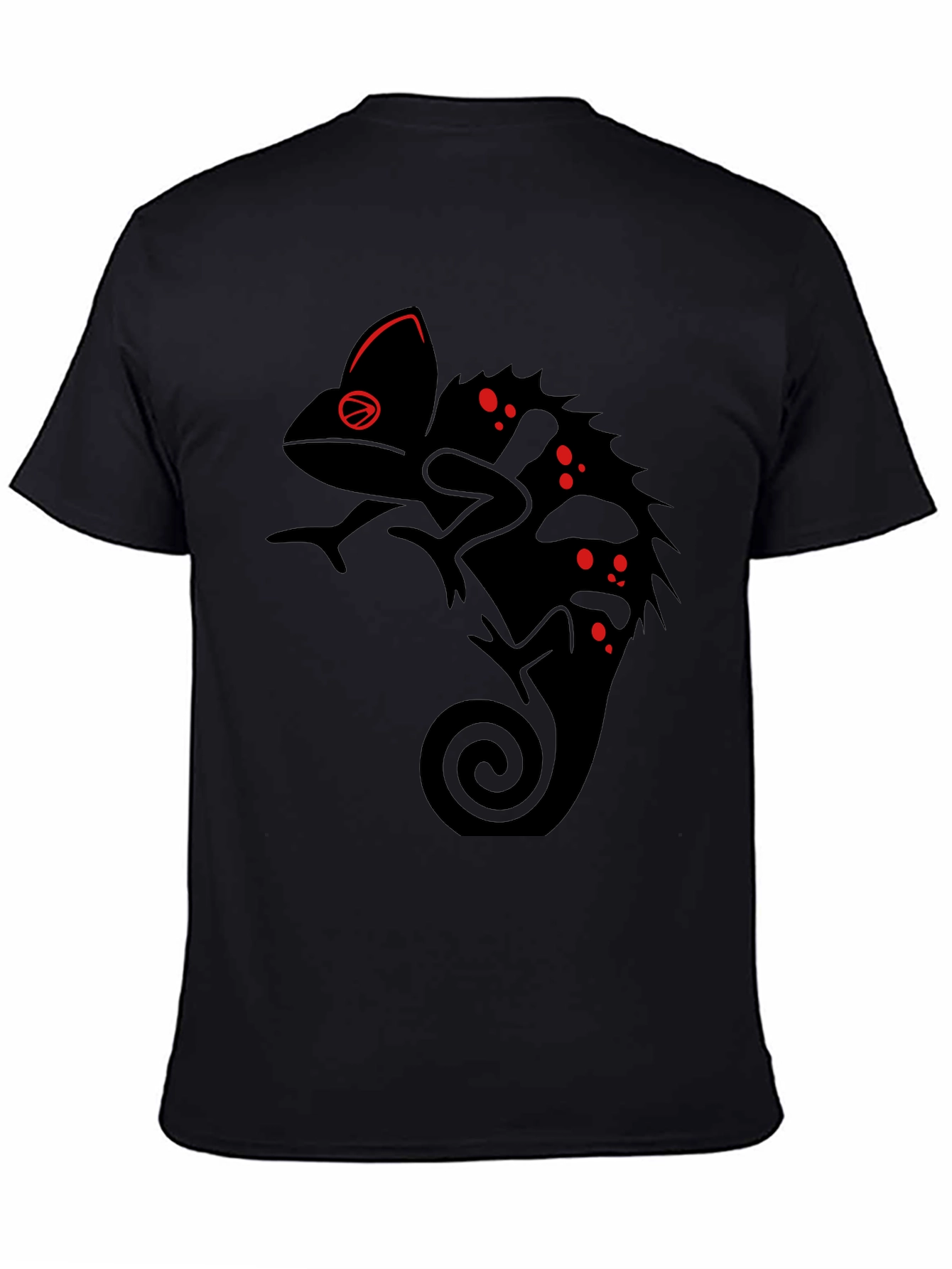 Black Chameleon Graphic Tee - Unique Reptile Design
