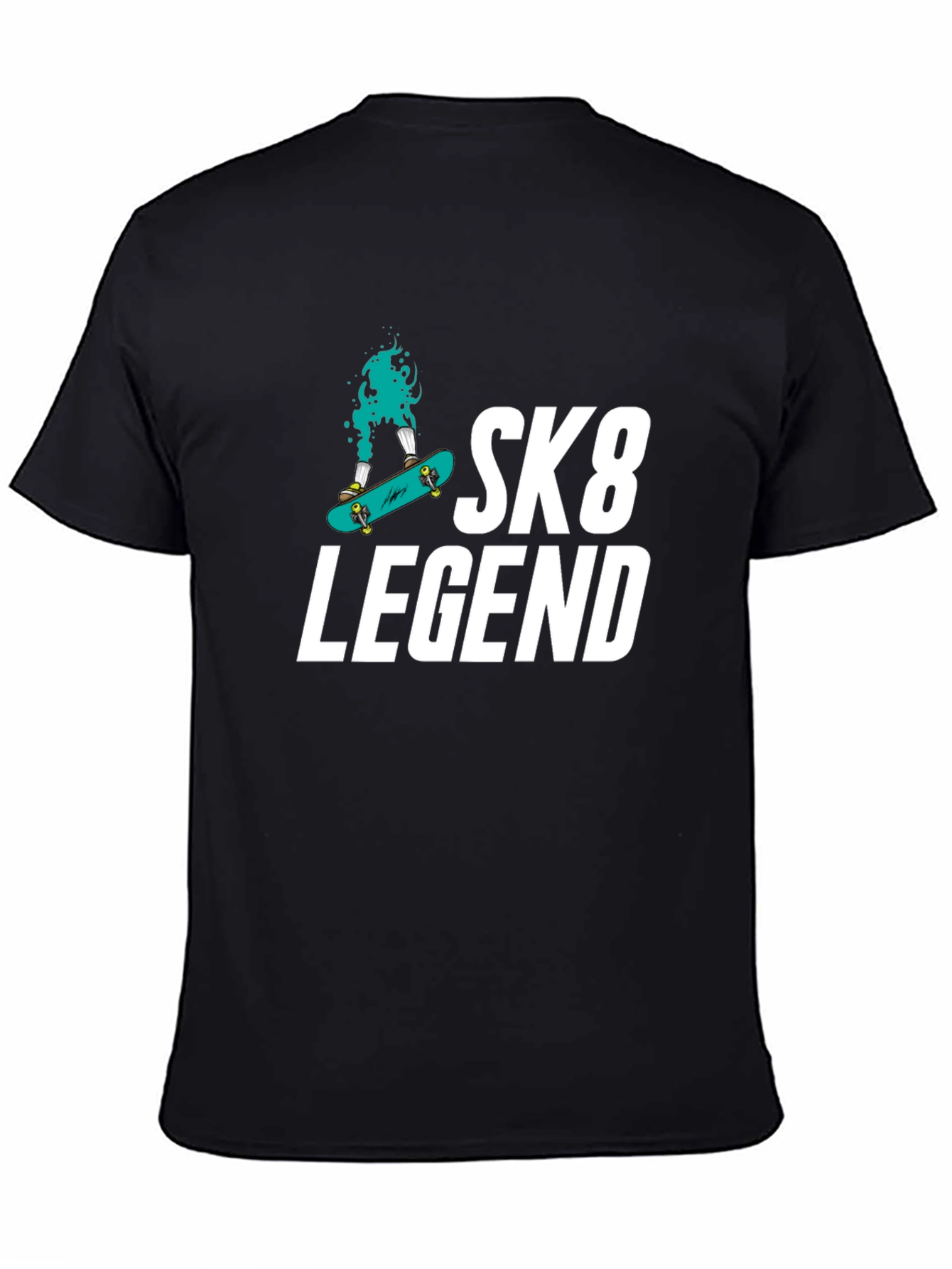 Sk8 Legend Graphic Tee - Black Cotton Blend T-Shirt