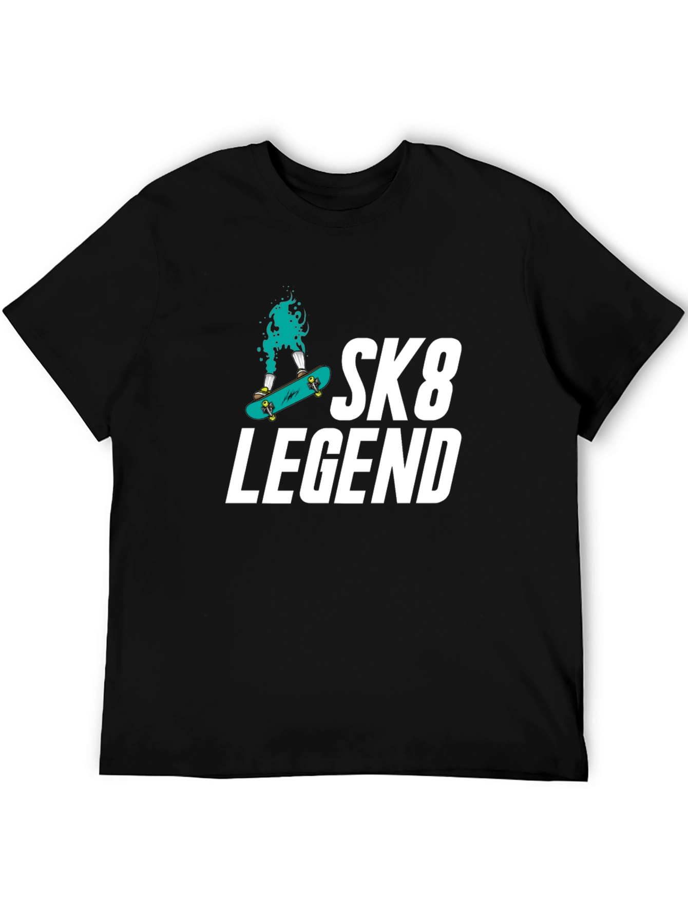 Sk8 Legend Graphic Tee - Black Cotton Blend T-Shirt