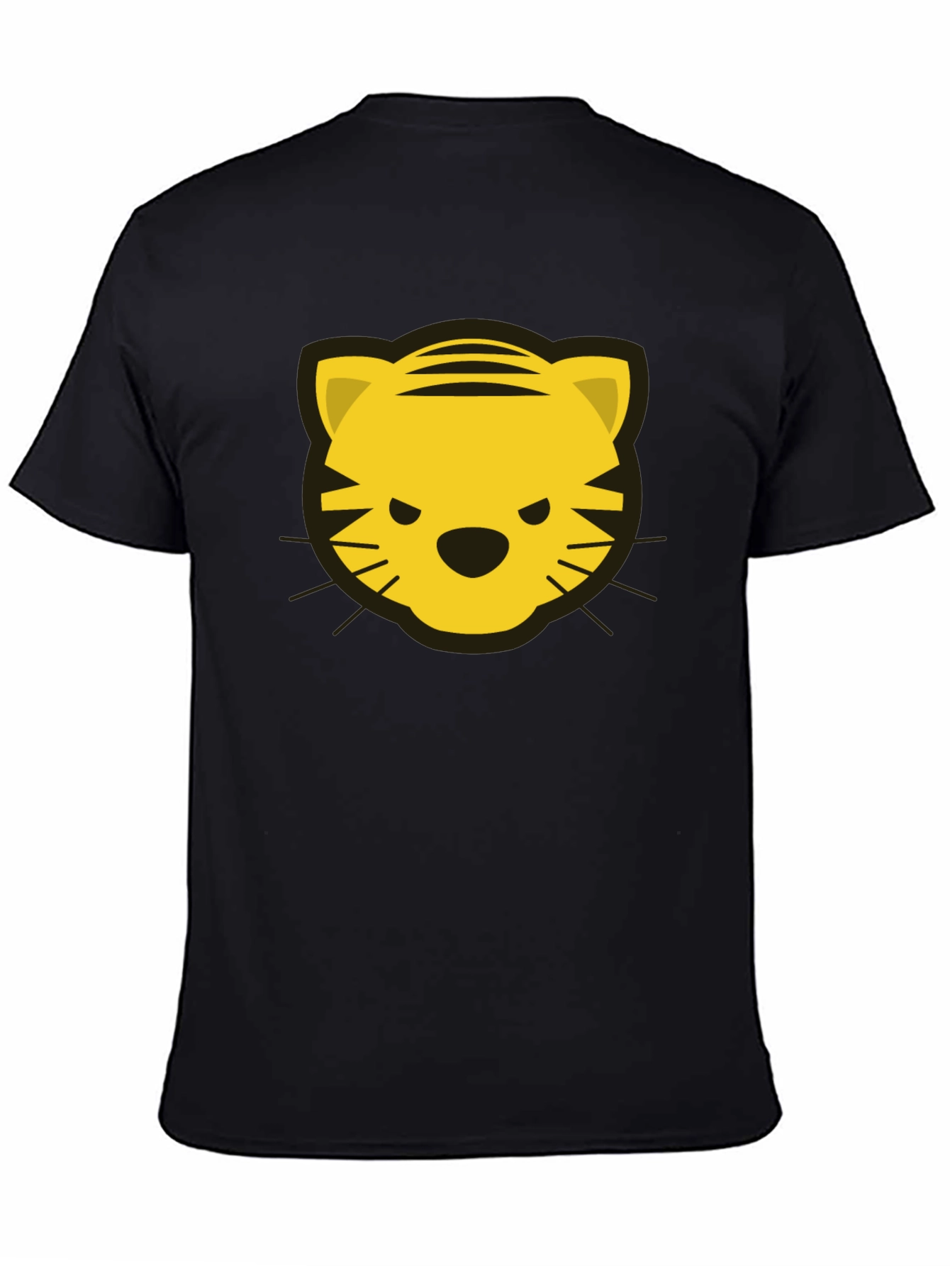Tiger Face Graphic Tee - Black Cotton T-Shirt