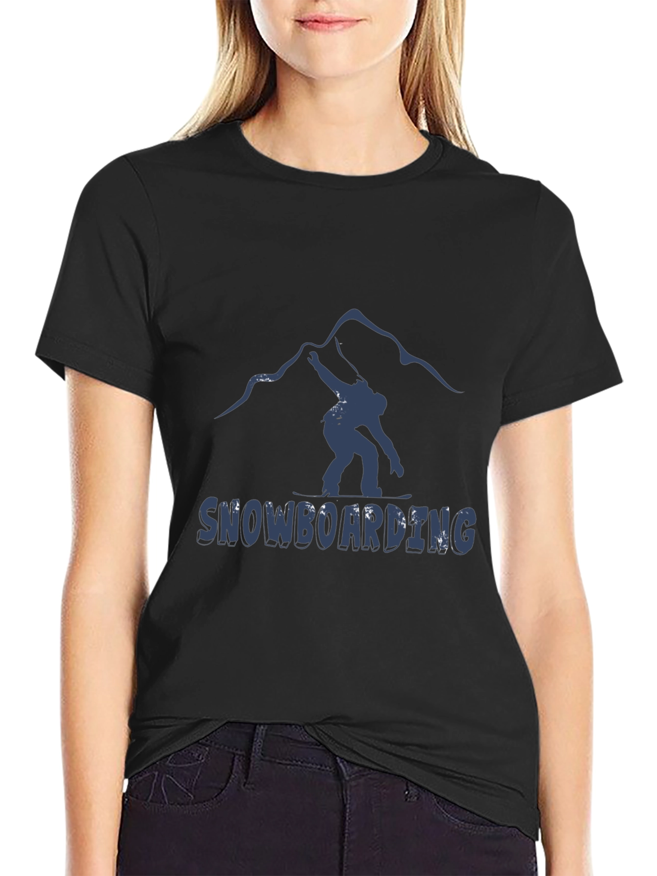Snowboarding Graphic T-Shirt - Mountain Design
