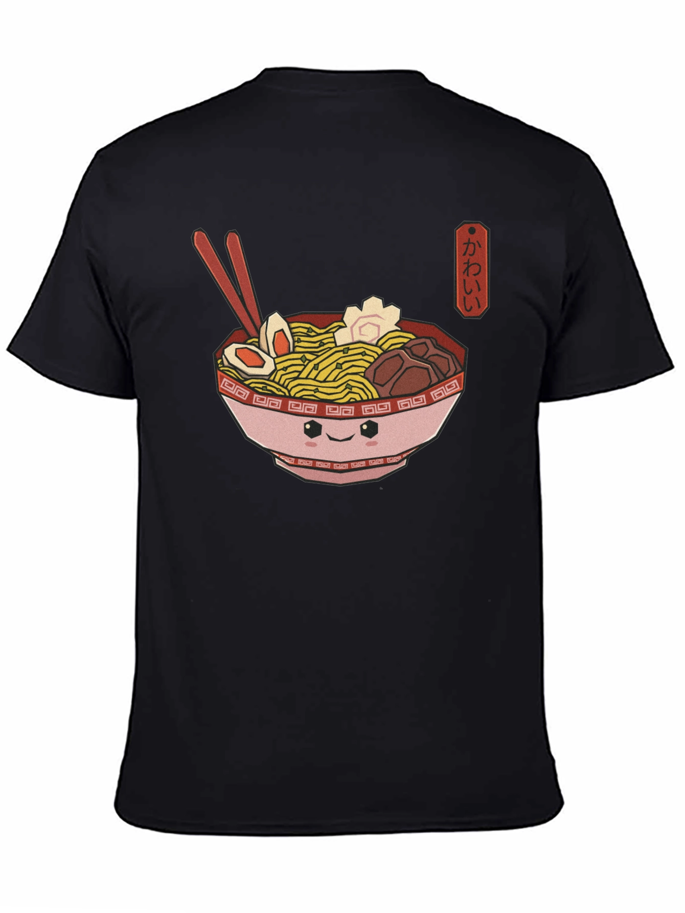 Kawaii Ramen Bowl Black T-Shirt