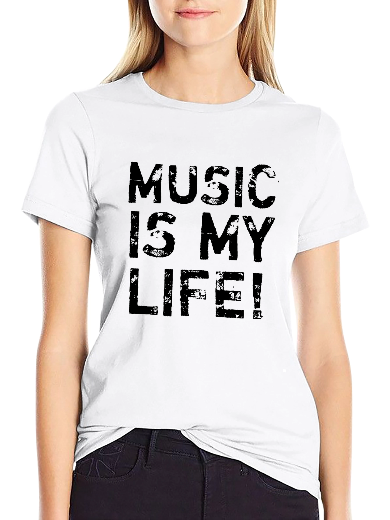 Music is My Life Graphic Tee - Black