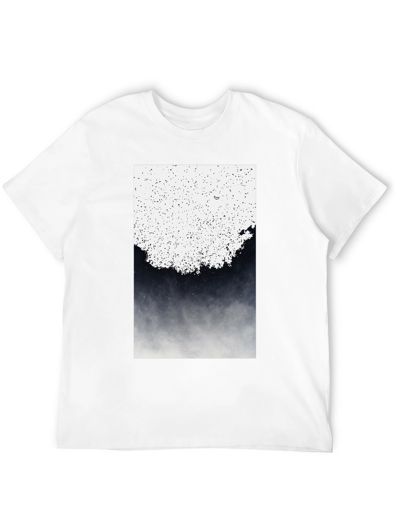 Abstract Celestial Print Black T-Shirt