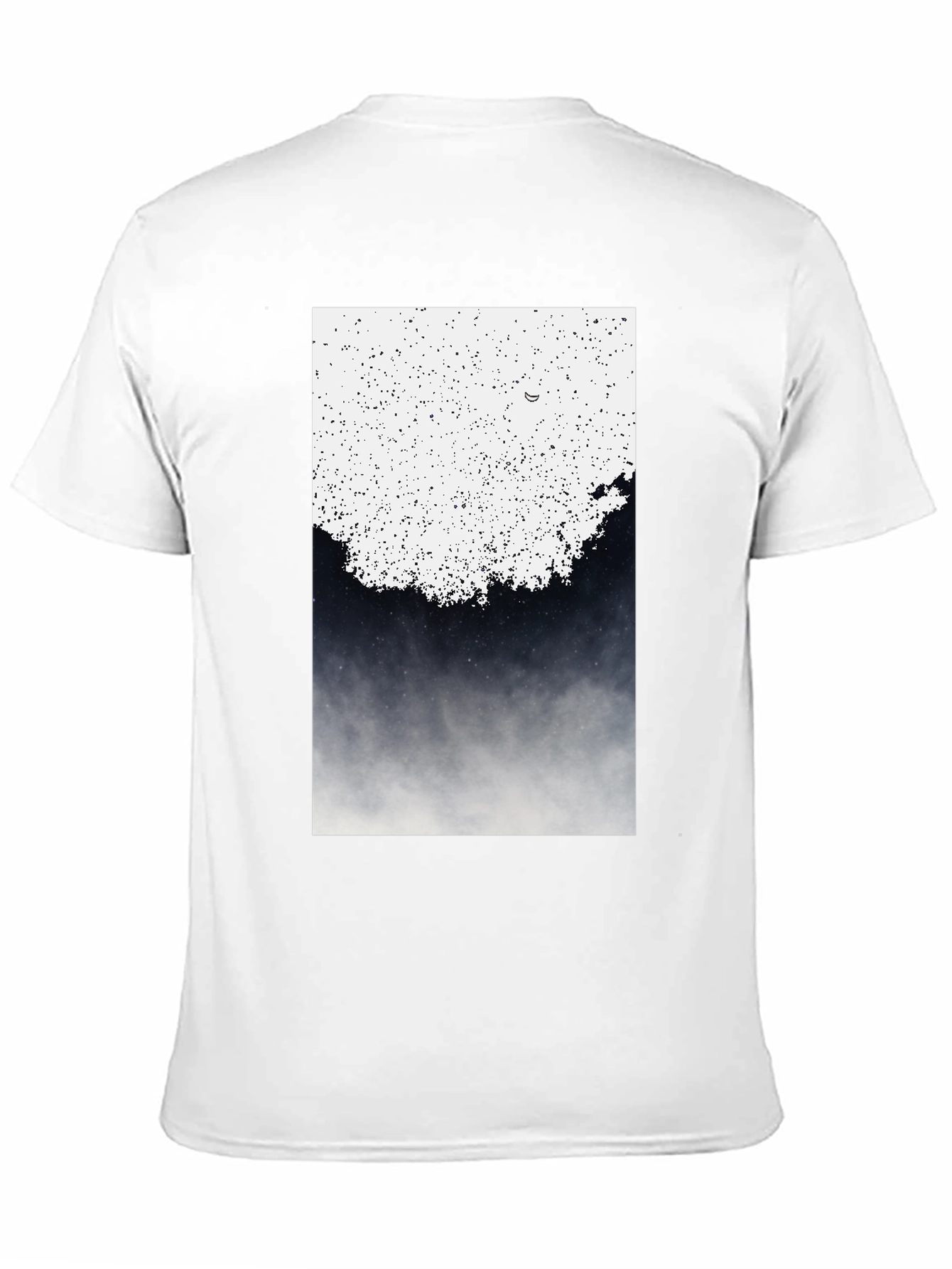 Abstract Celestial Print Black T-Shirt