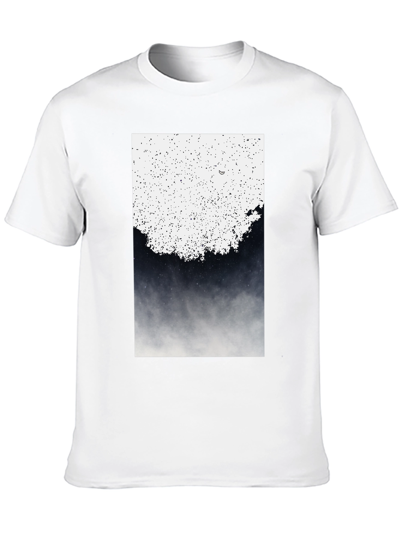 Abstract Celestial Print Black T-Shirt