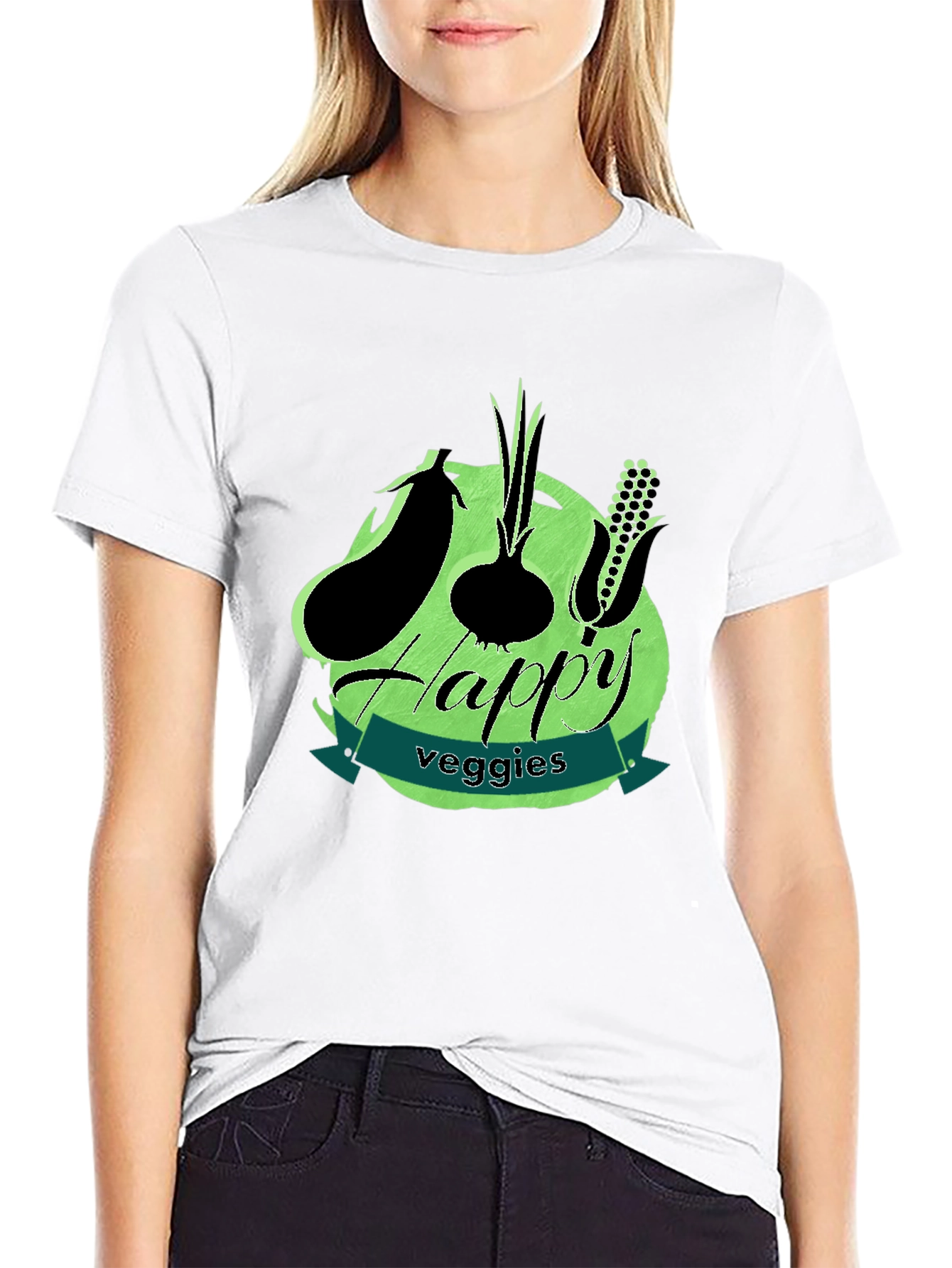 Happy Veggies T-Shirt - Vegetarian Graphic Tee