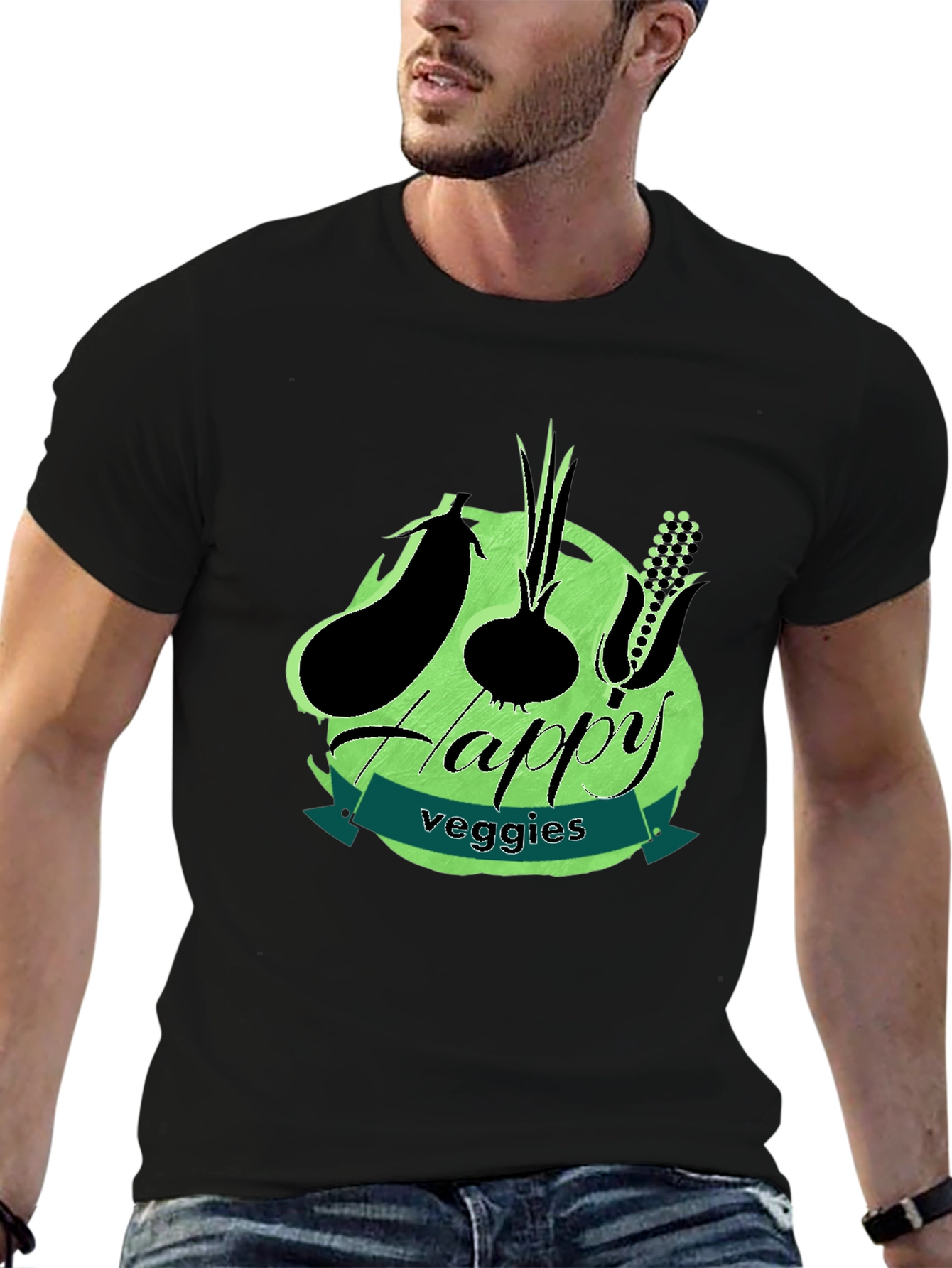 Happy Veggies T-Shirt - Vegetarian Graphic Tee