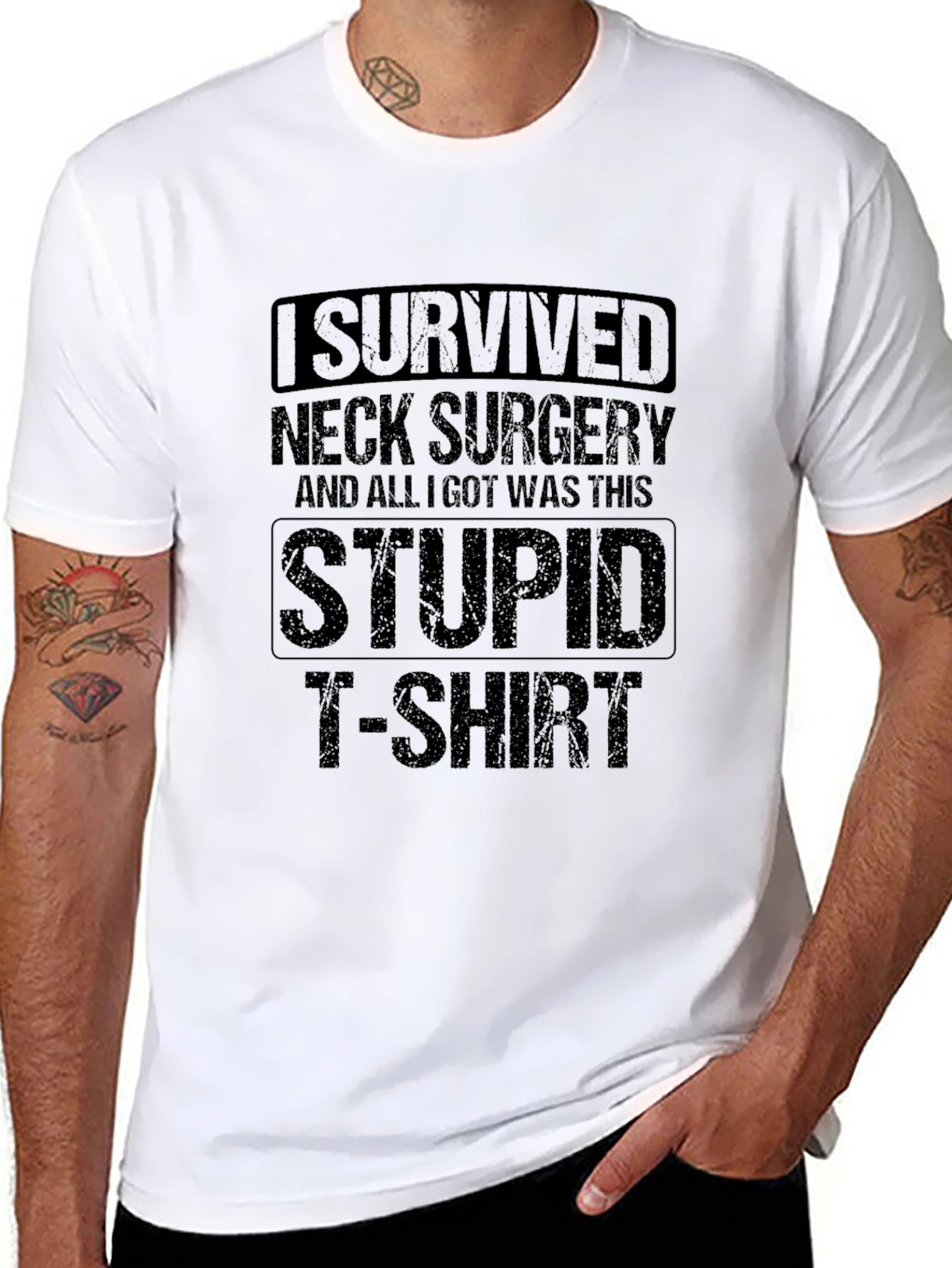 Neck Surgery Survivor T-Shirt Funny Recovery Gift