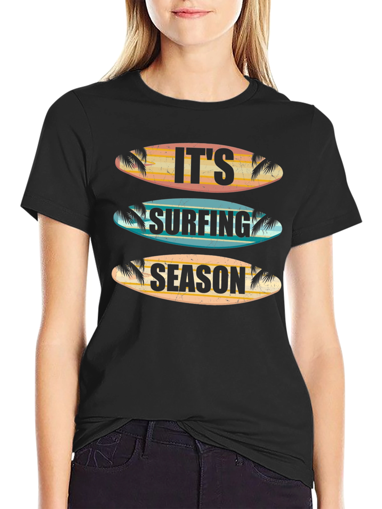 Its Surfing Season T-Shirt - Retro Surfboard Design