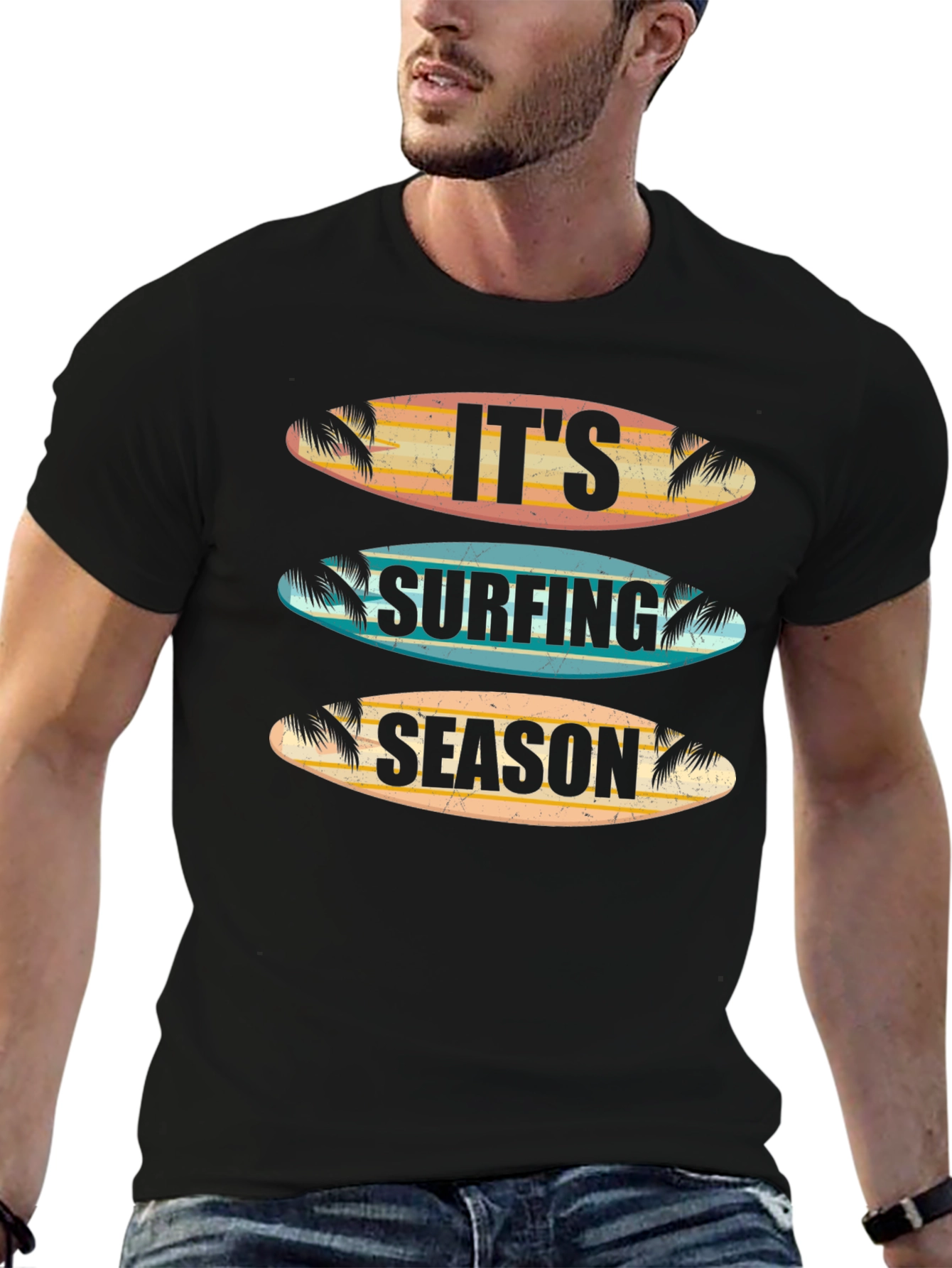 Its Surfing Season T-Shirt - Retro Surfboard Design