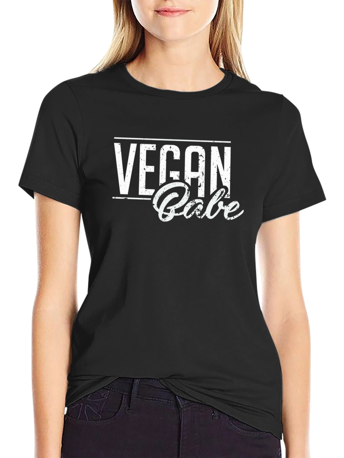 Vegan Babe Graphic T-Shirt - Black