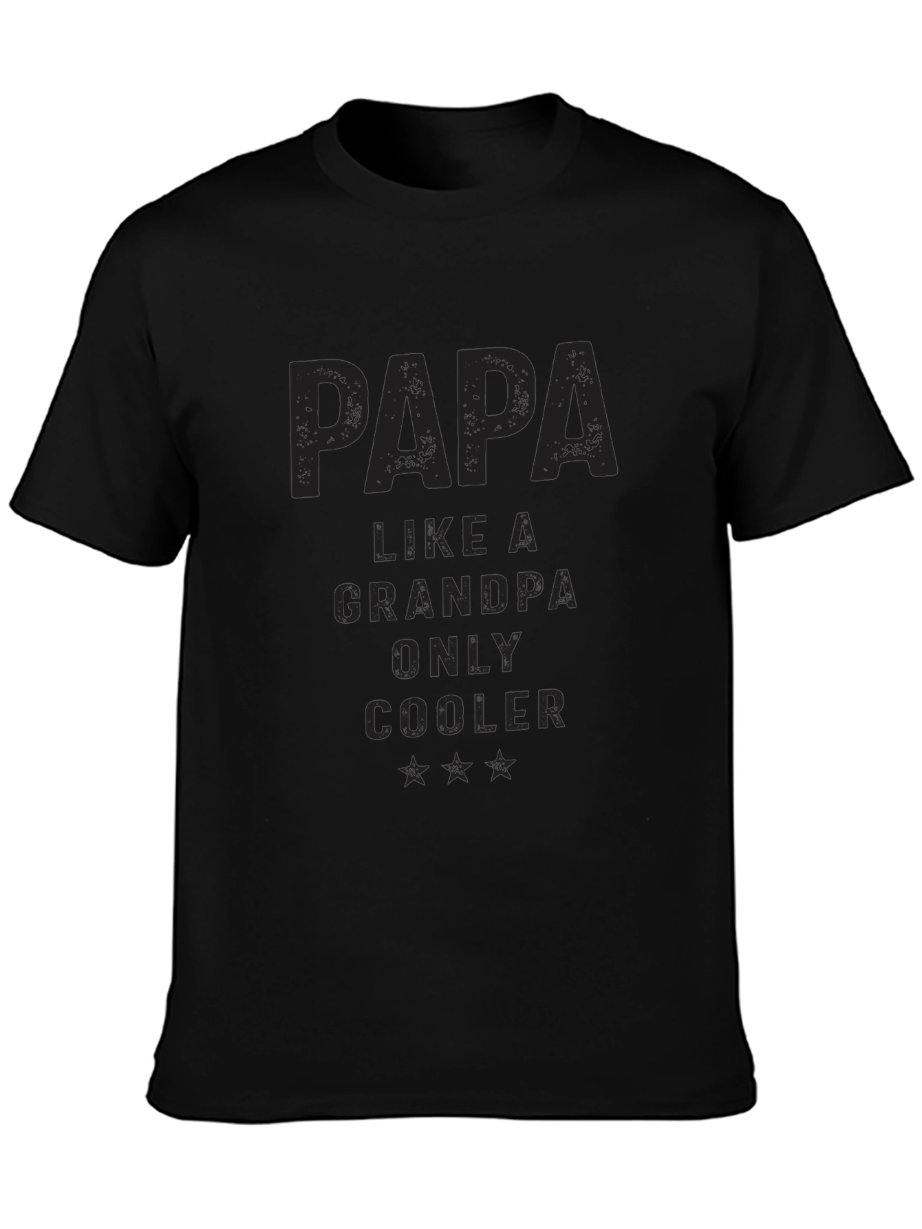 Papa Like a Grandpa Only Cooler Black T-Shirt