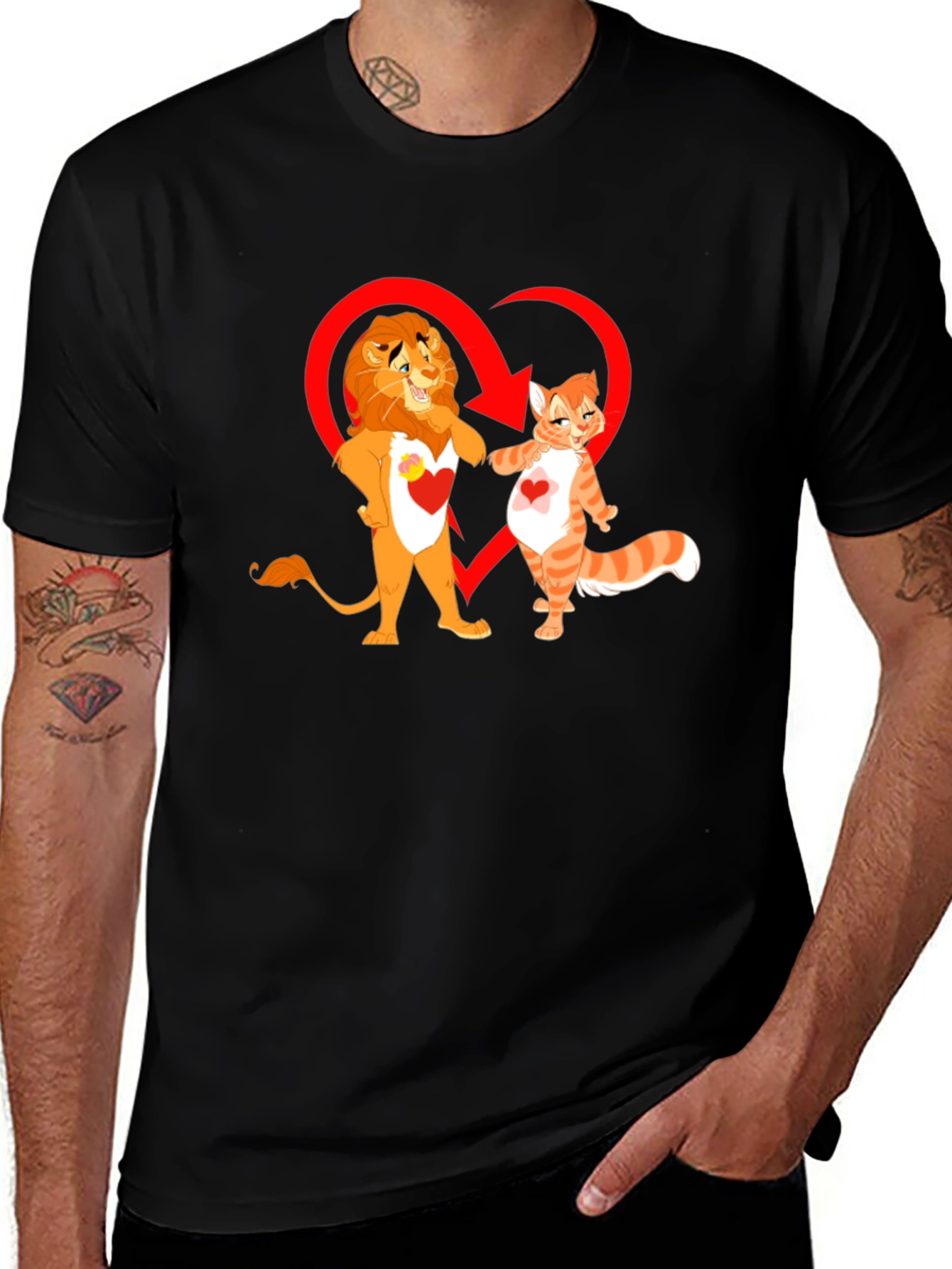 Lion and Cat Love T-Shirt