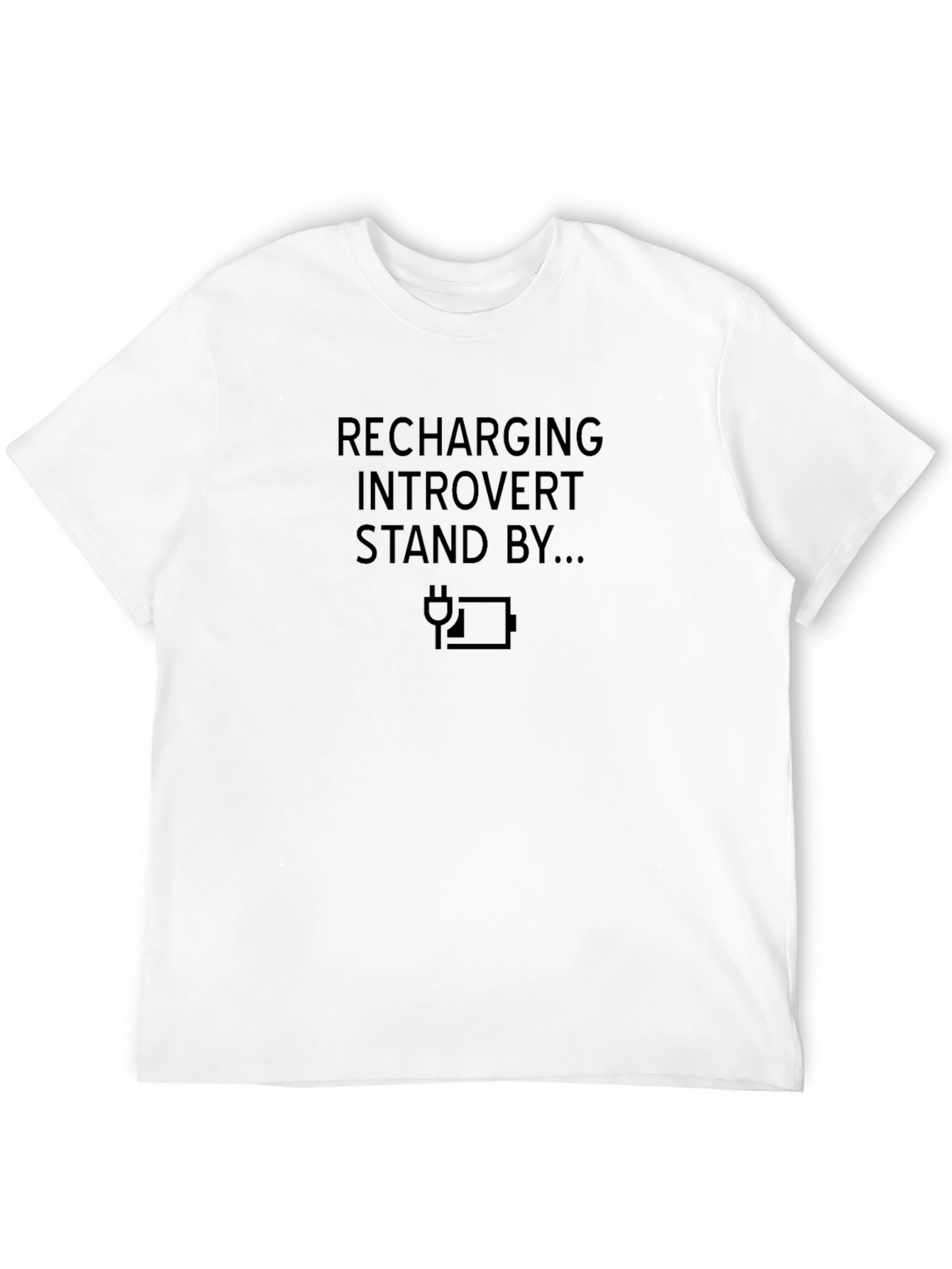 Recharging Introvert Graphic Tee - Black Cotton Comfort