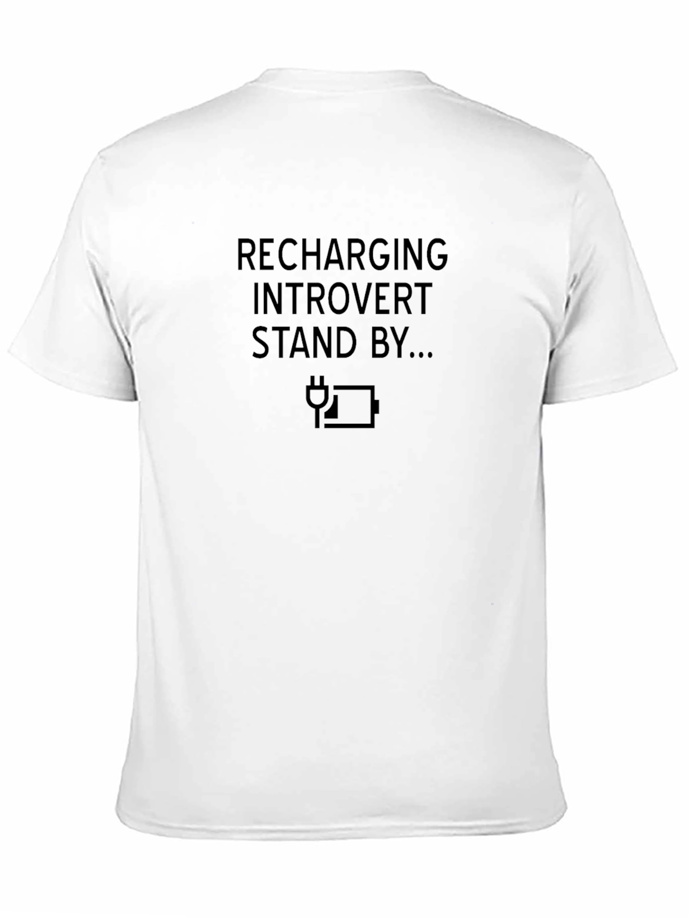 Recharging Introvert Graphic Tee - Black Cotton Comfort