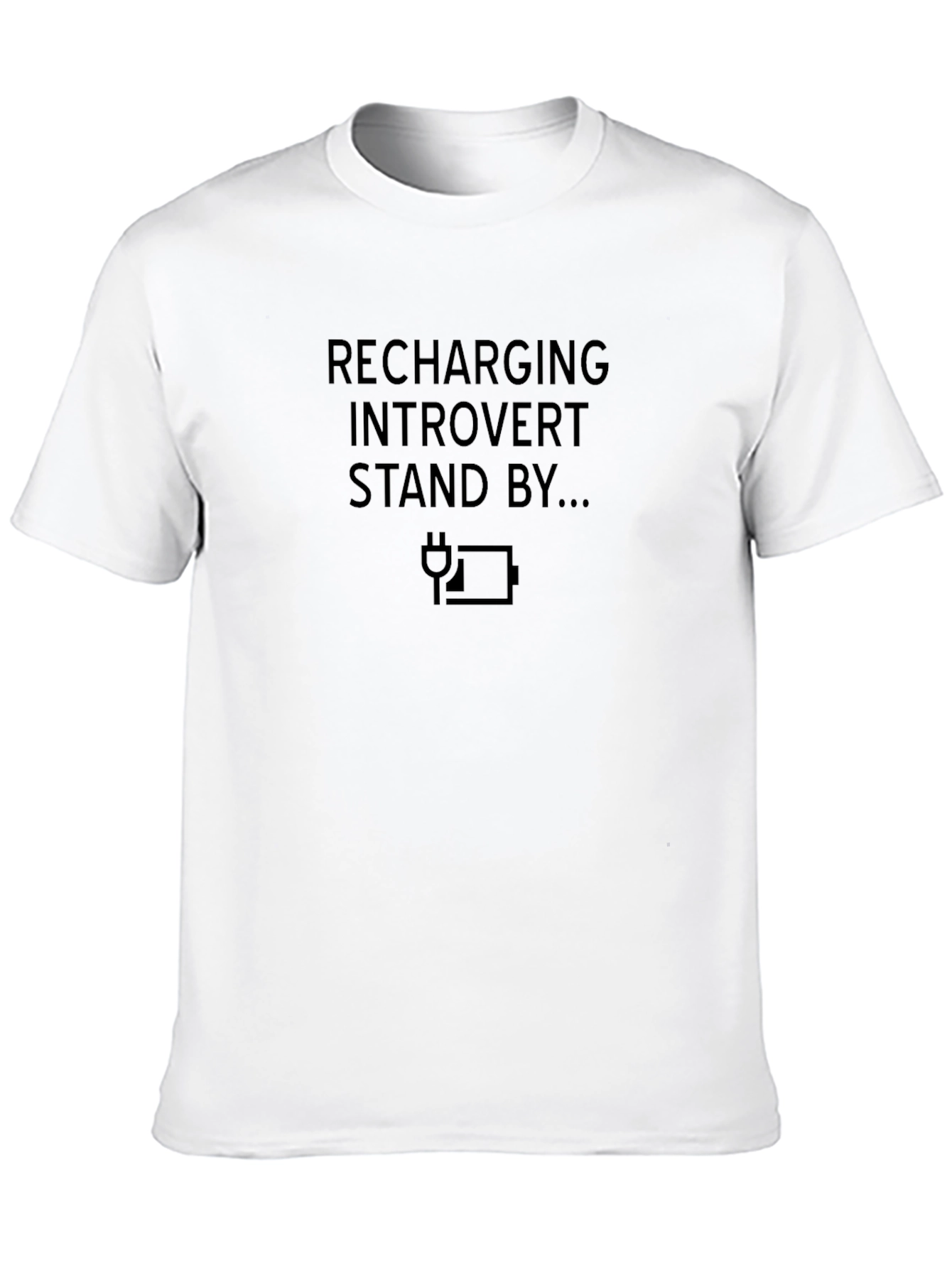 Recharging Introvert Graphic Tee - Black Cotton Comfort
