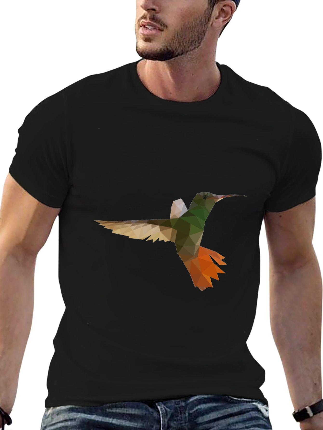Geometric Hummingbird Graphic Tee