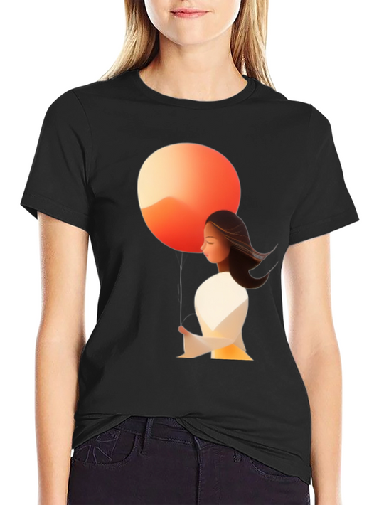 Abstract Art Tee: Woman & Sunset
