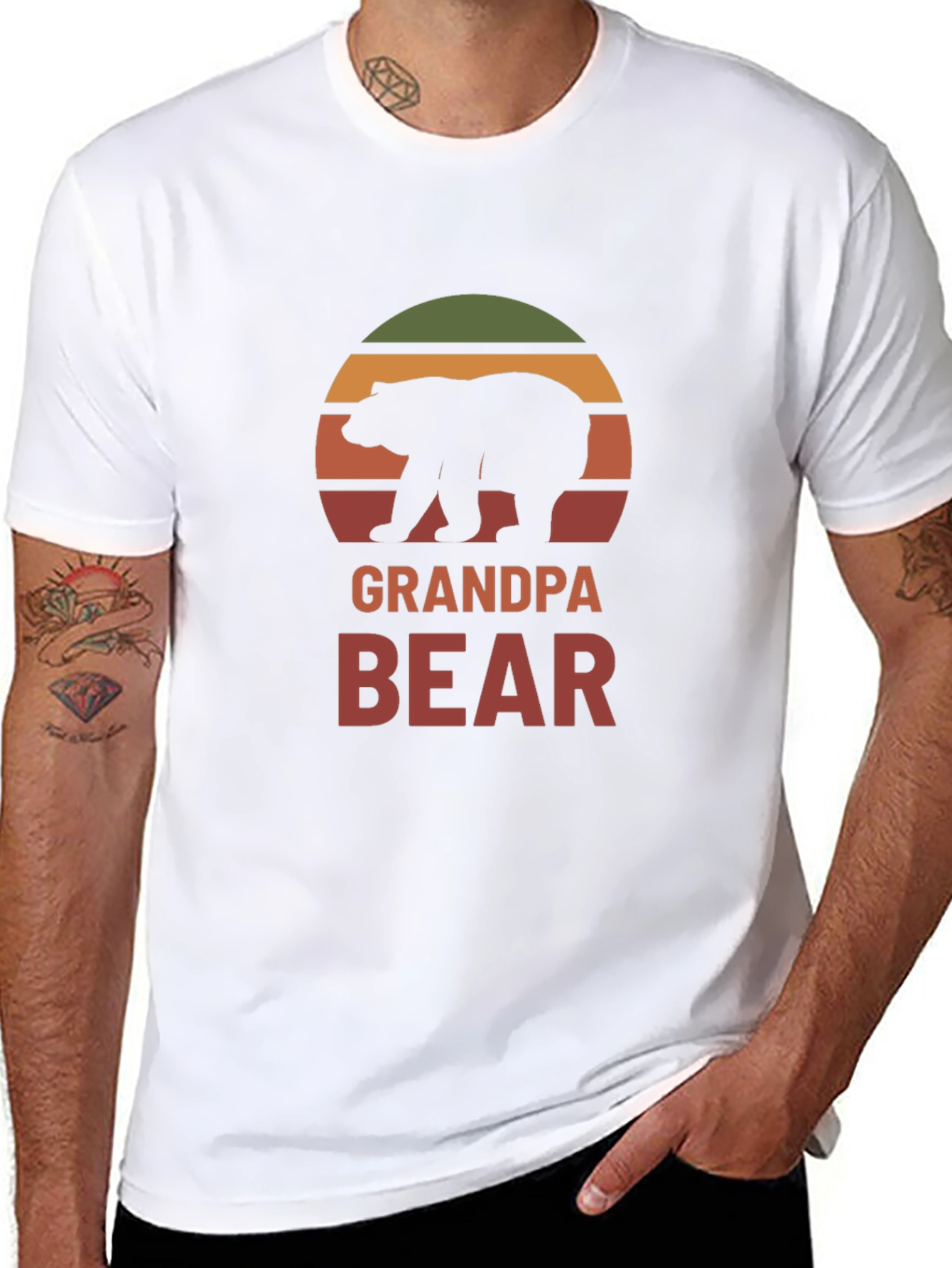 Grandpa Bear T-Shirt - Retro Style Dad Tee