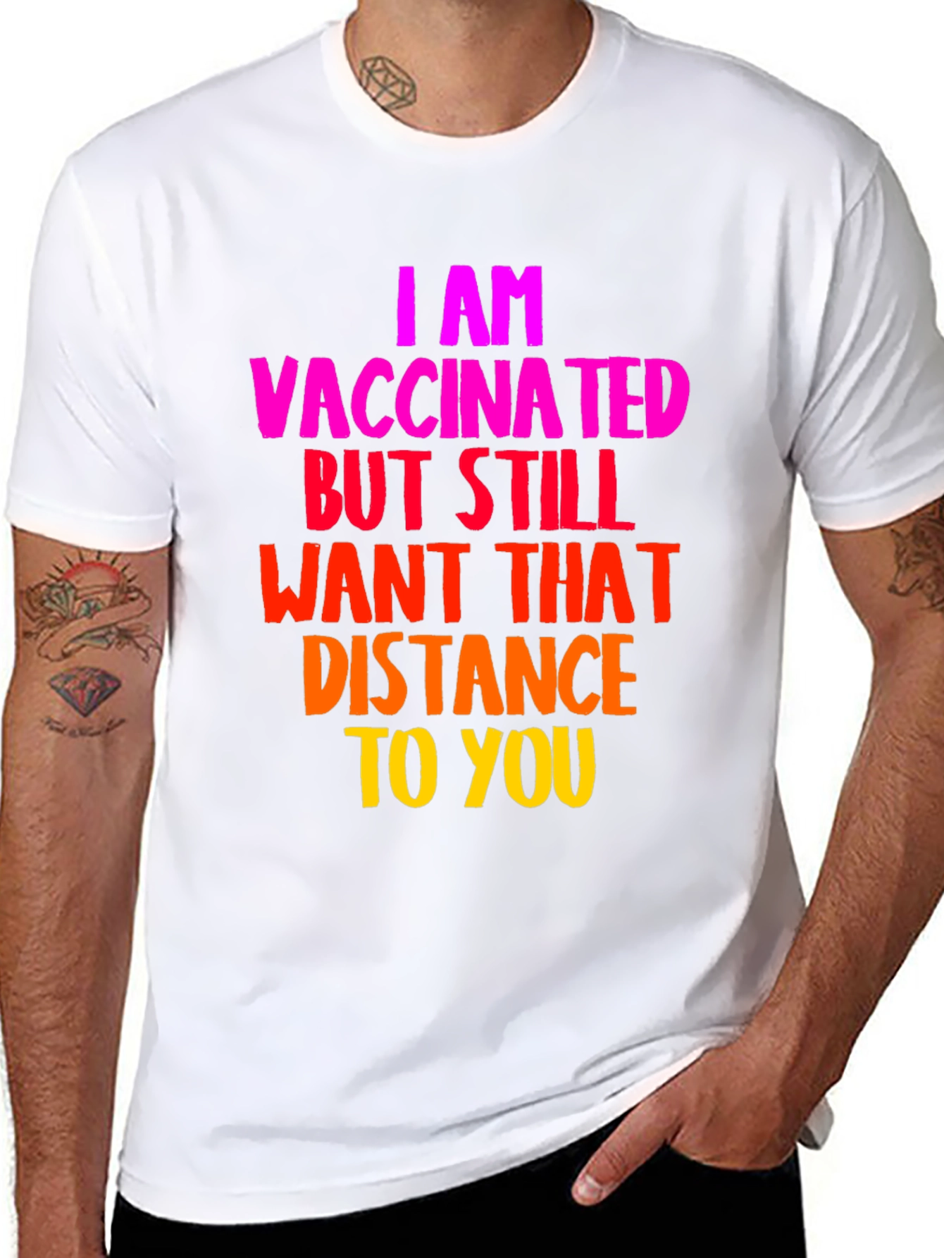 Vaccinated Distance T-Shirt - Funny Social Distancing Tee
