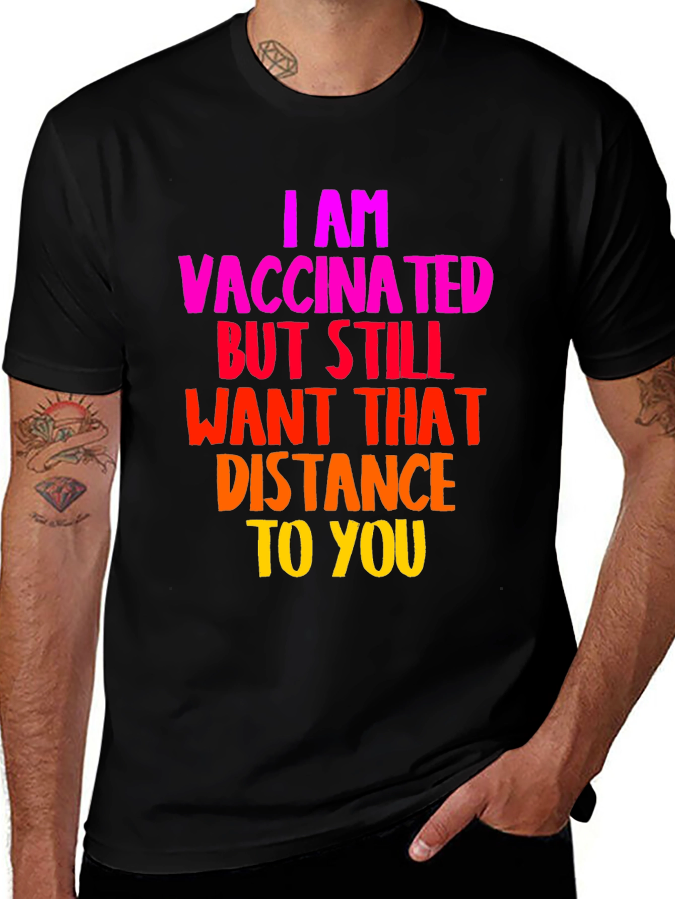 Vaccinated Distance T-Shirt - Funny Social Distancing Tee
