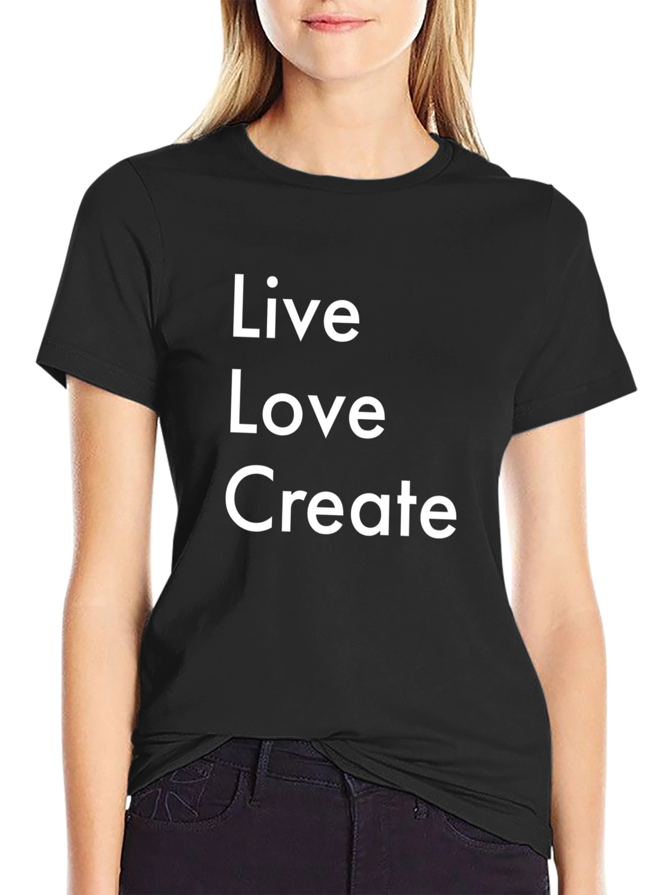 Live Love Create Black T-Shirt