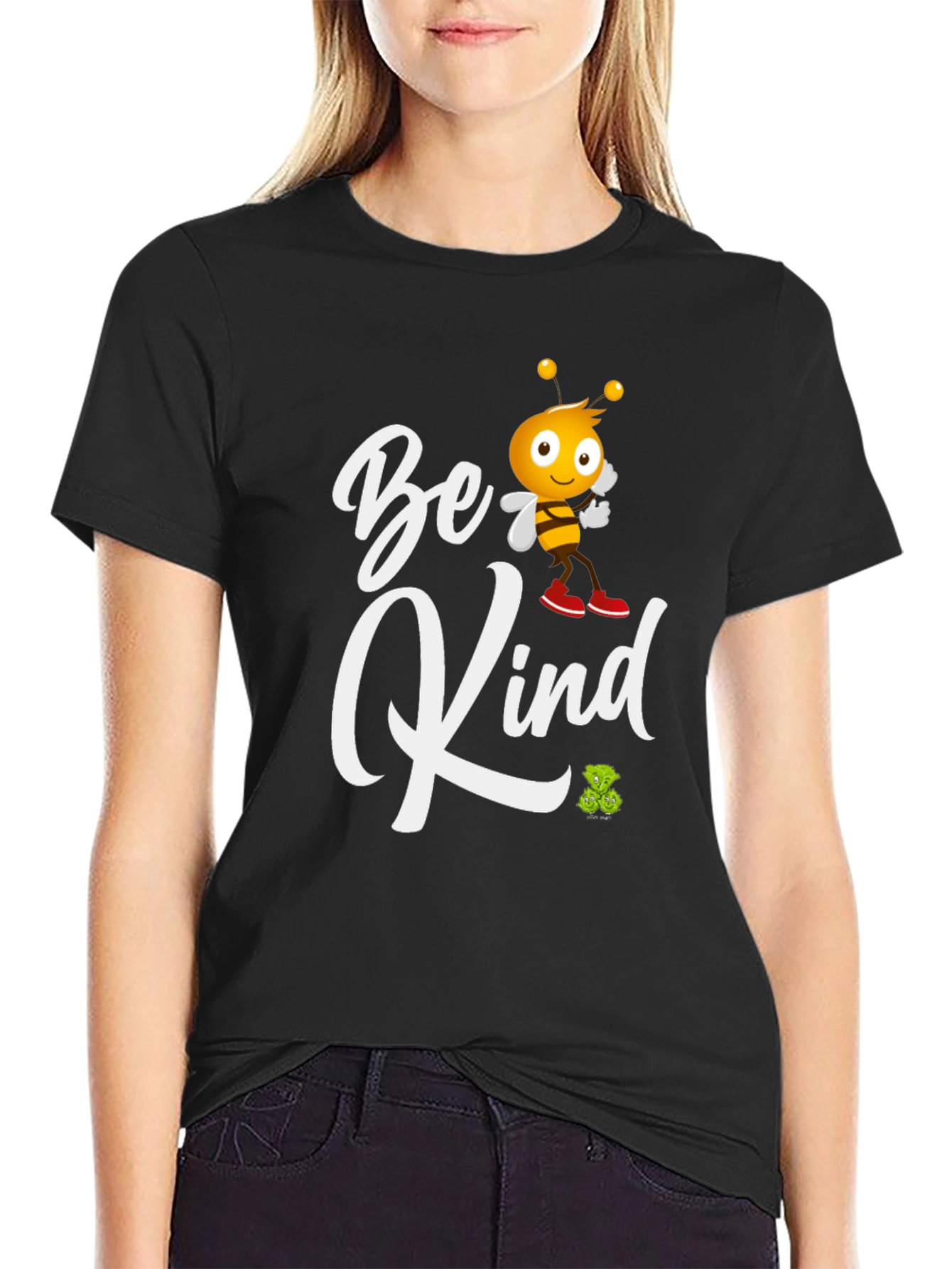 Be Kind Graphic Tee - Black Crew Neck T-Shirt