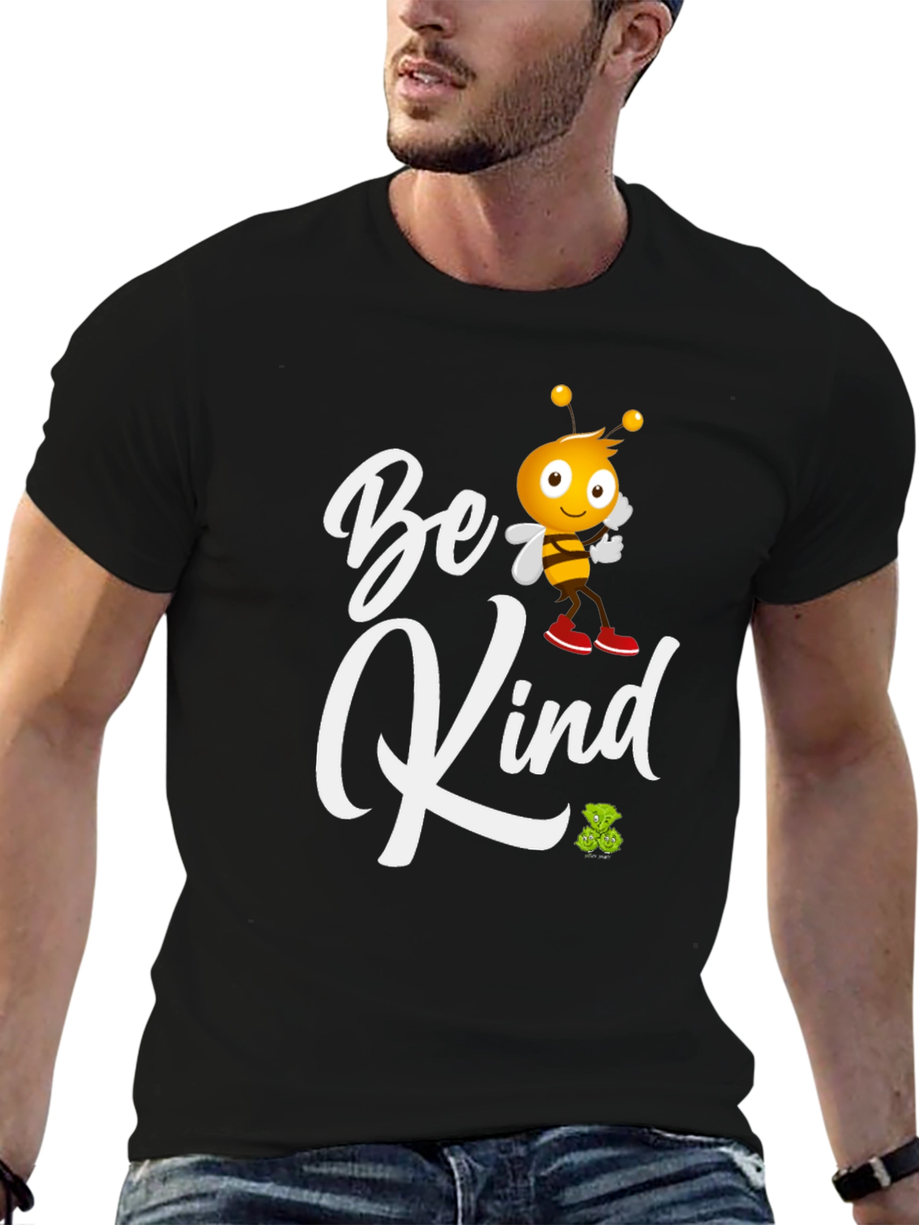 Be Kind Graphic Tee - Black Crew Neck T-Shirt