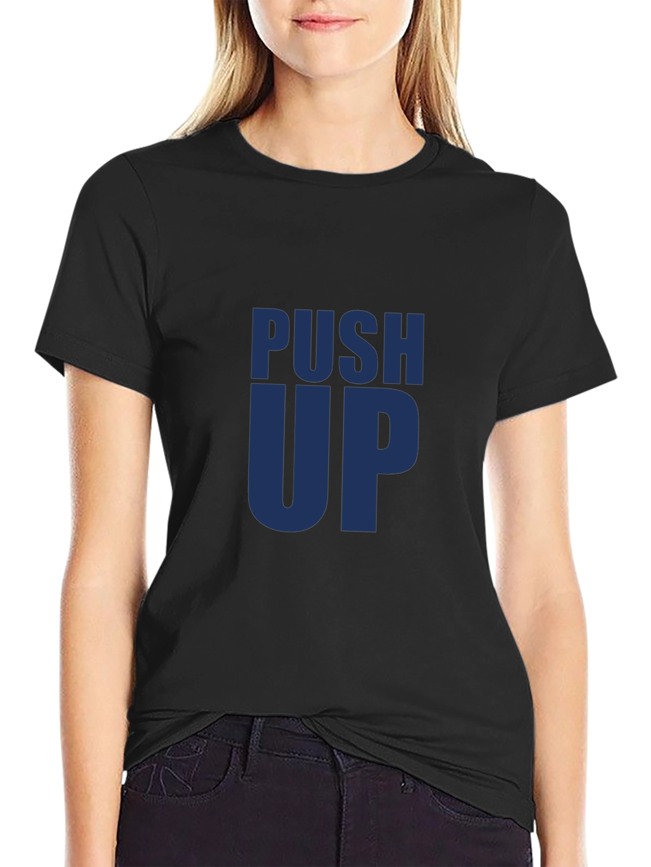 Push Up Graphic Tee - Mens Black T-Shirt