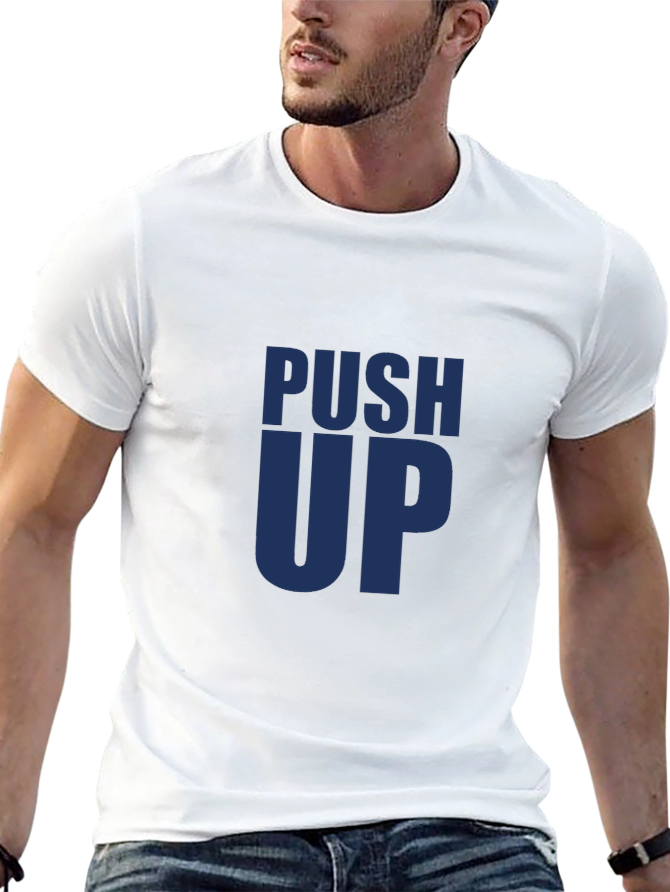 Push Up Graphic Tee - Mens Black T-Shirt