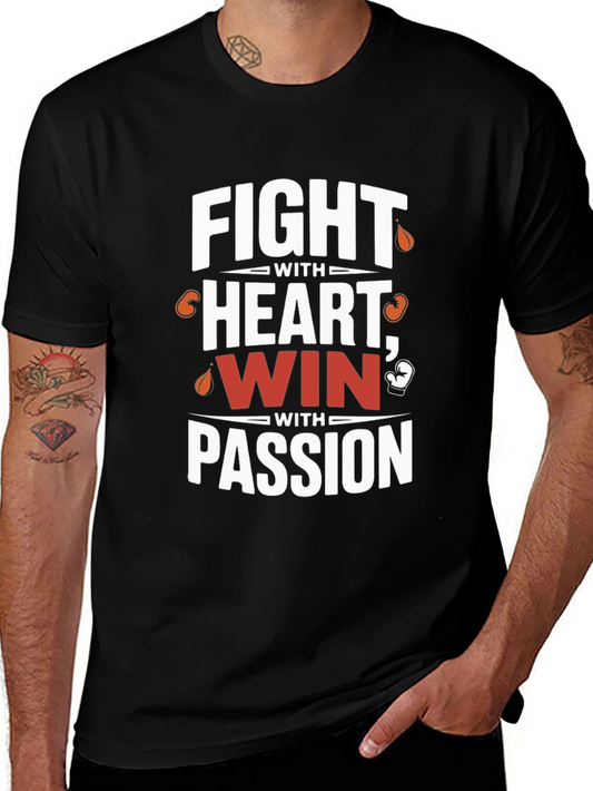 Fight with Heart Graphic Print T-Shirt