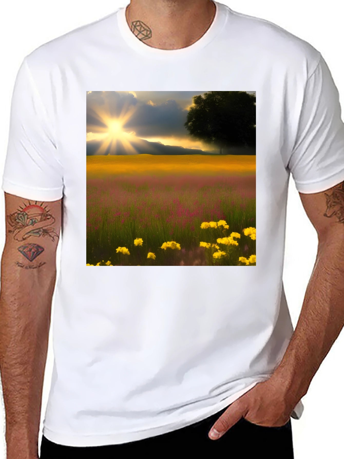Scenic Field Graphic Tee - Black