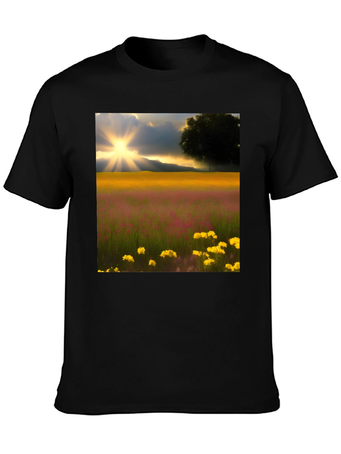 Scenic Field Graphic Tee - Black