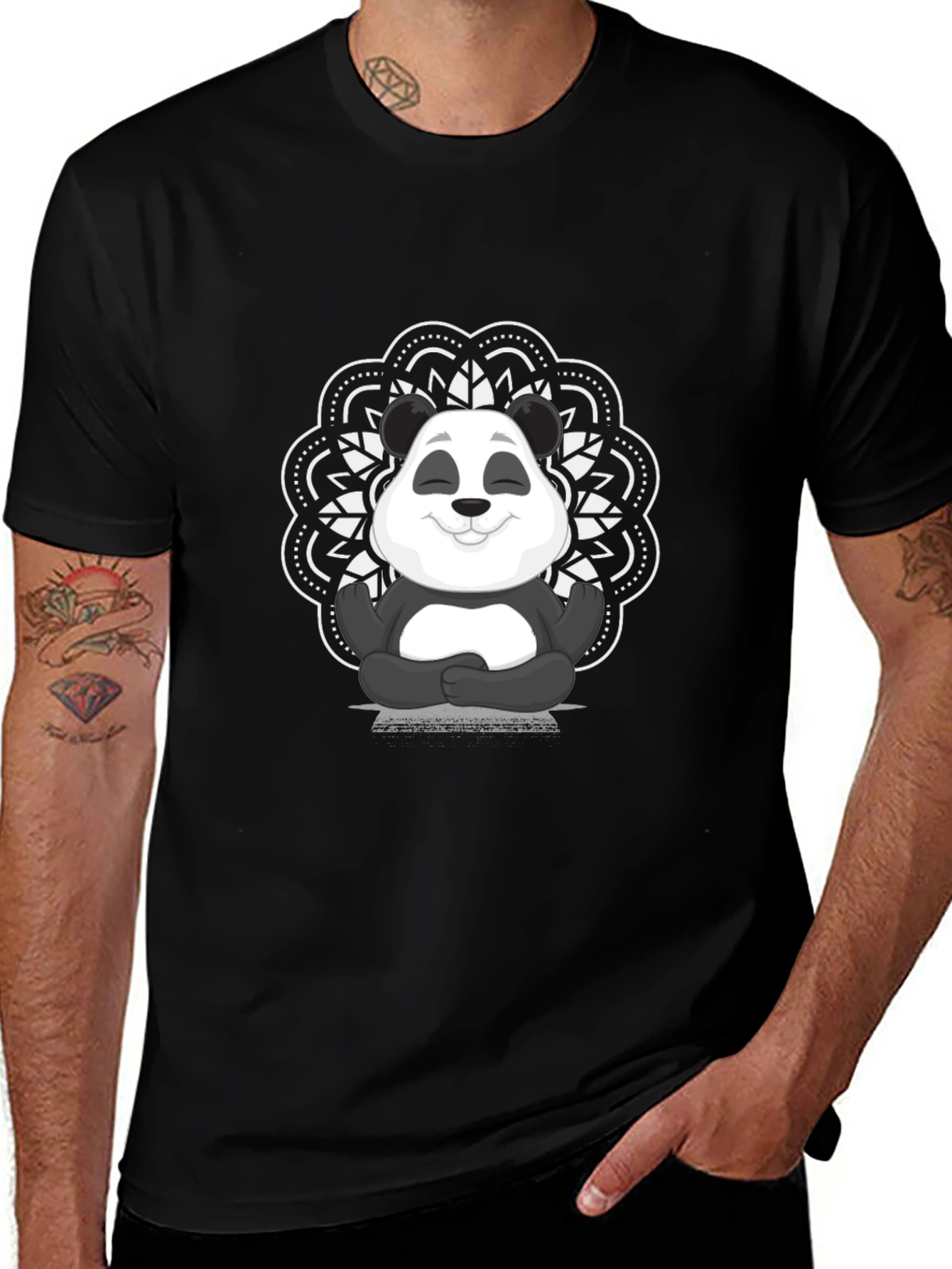 Zen Panda Graphic Tee - Mens Black T-Shirt