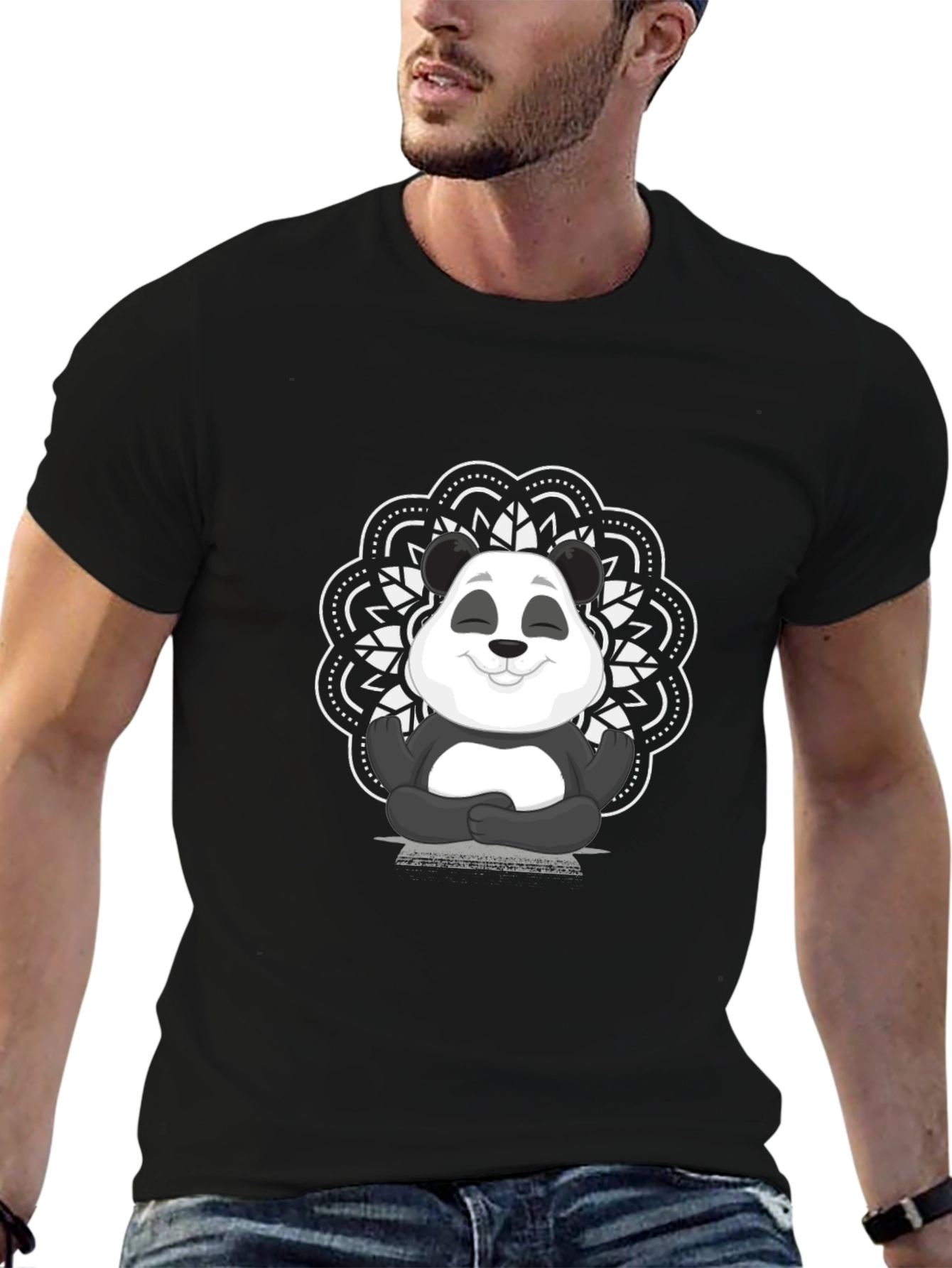 Zen Panda Graphic Tee - Mens Black T-Shirt