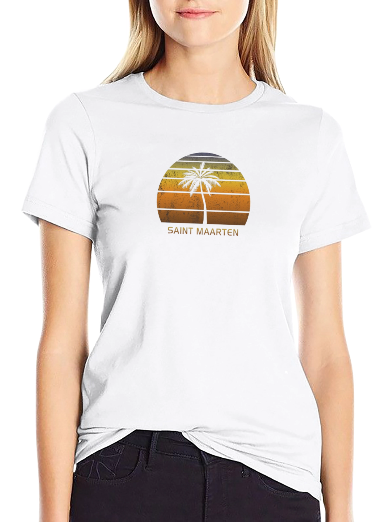 Saint Maarten Retro Sunset T-Shirt