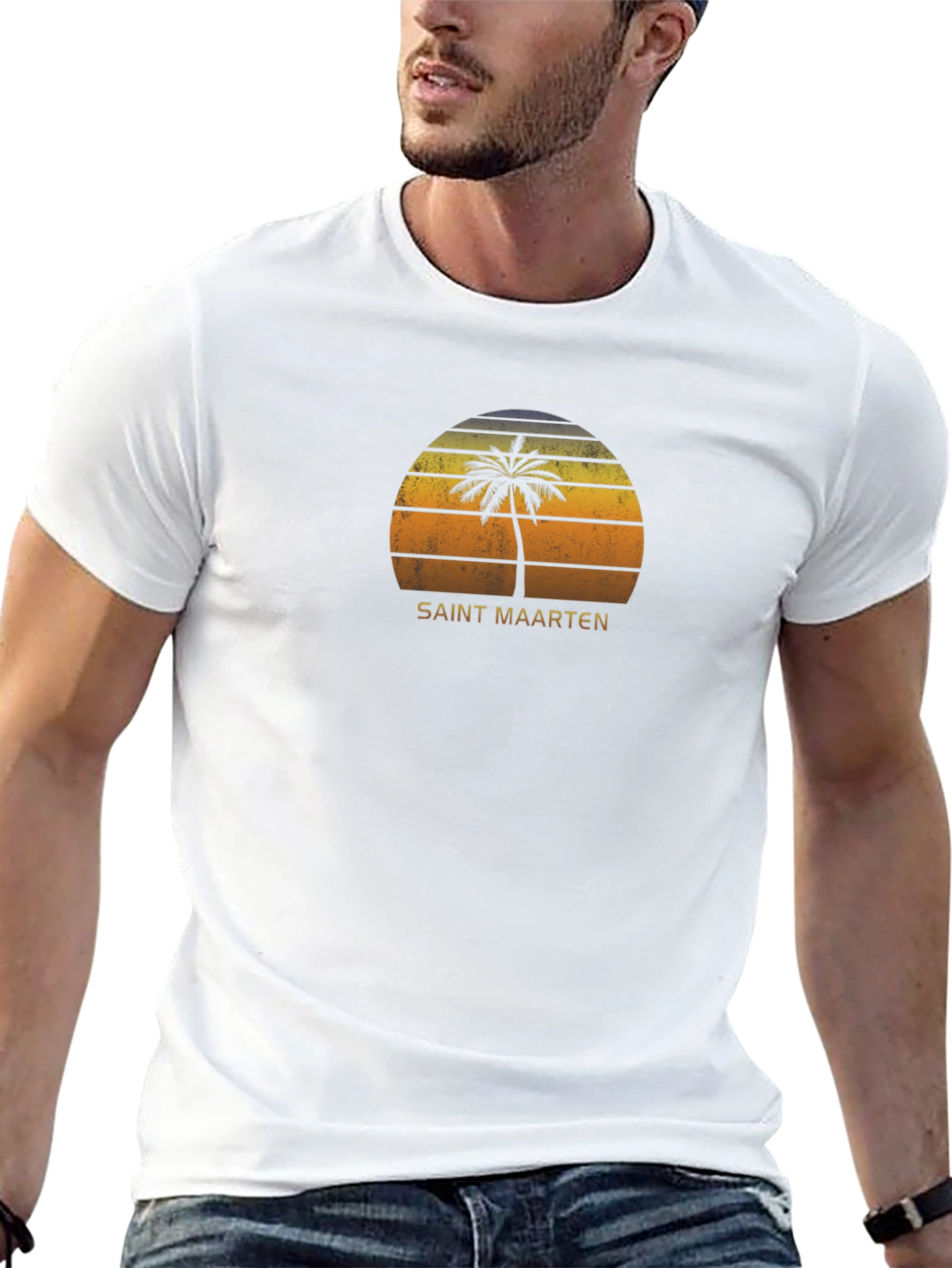 Saint Maarten Retro Sunset T-Shirt