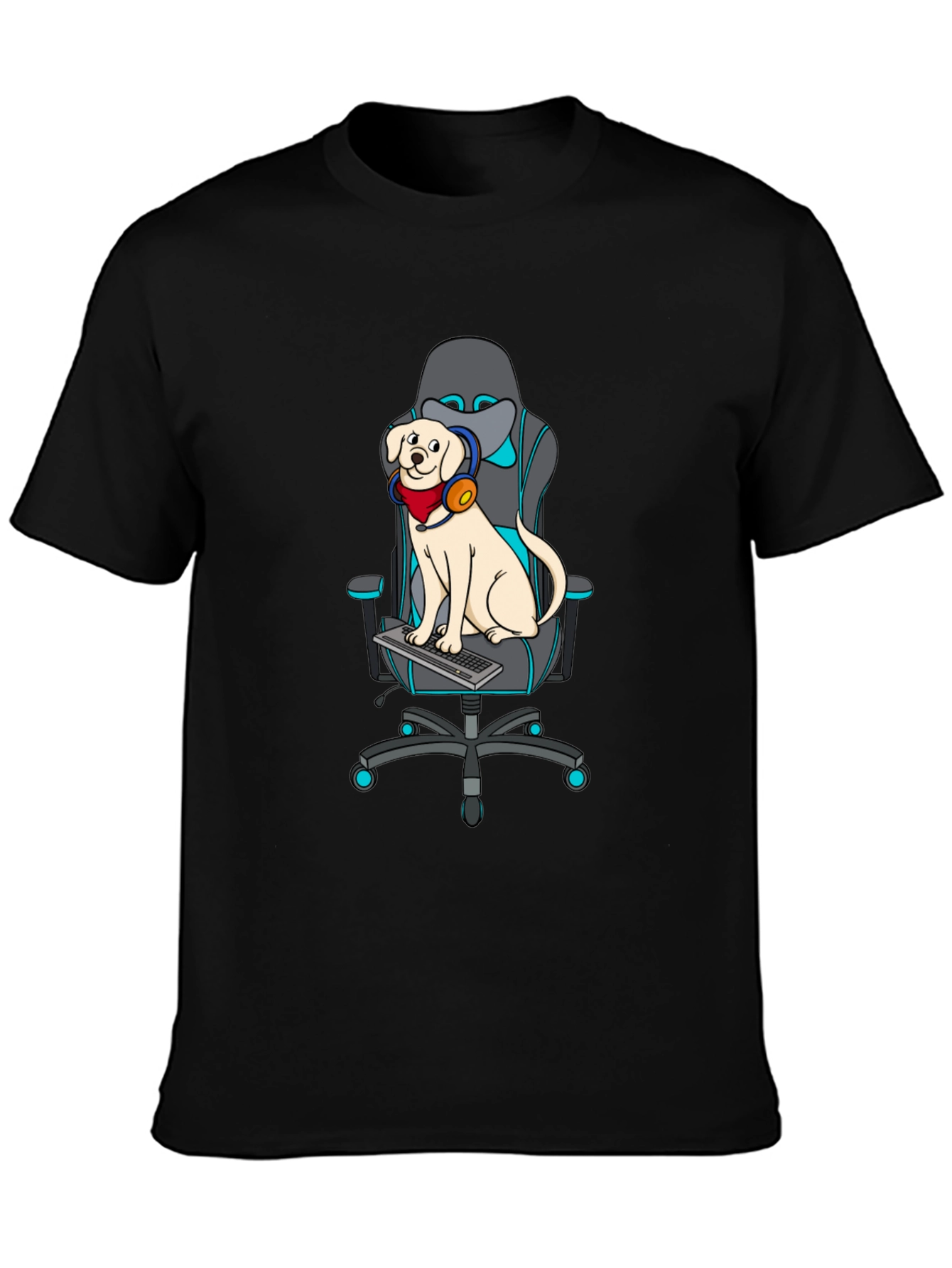 Gamer Dog T-Shirt - Labrador on Gaming Chair