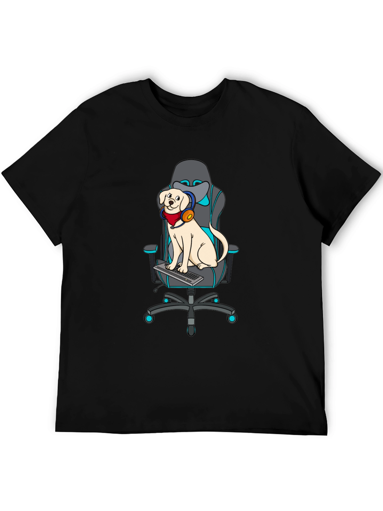 Gamer Dog T-Shirt - Labrador on Gaming Chair