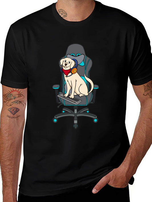 Gamer Dog T-Shirt - Labrador on Gaming Chair