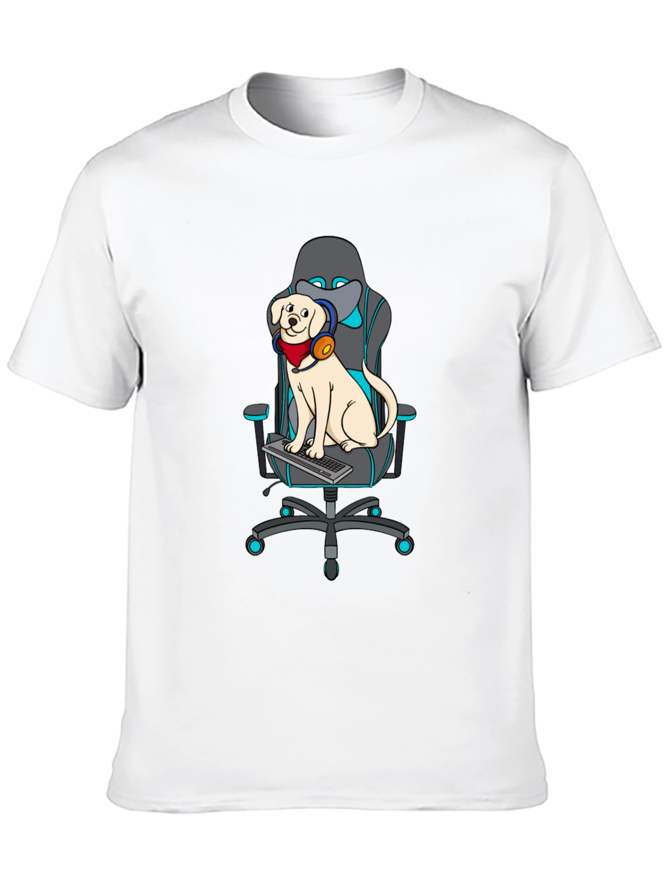 Gamer Dog T-Shirt - Labrador on Gaming Chair