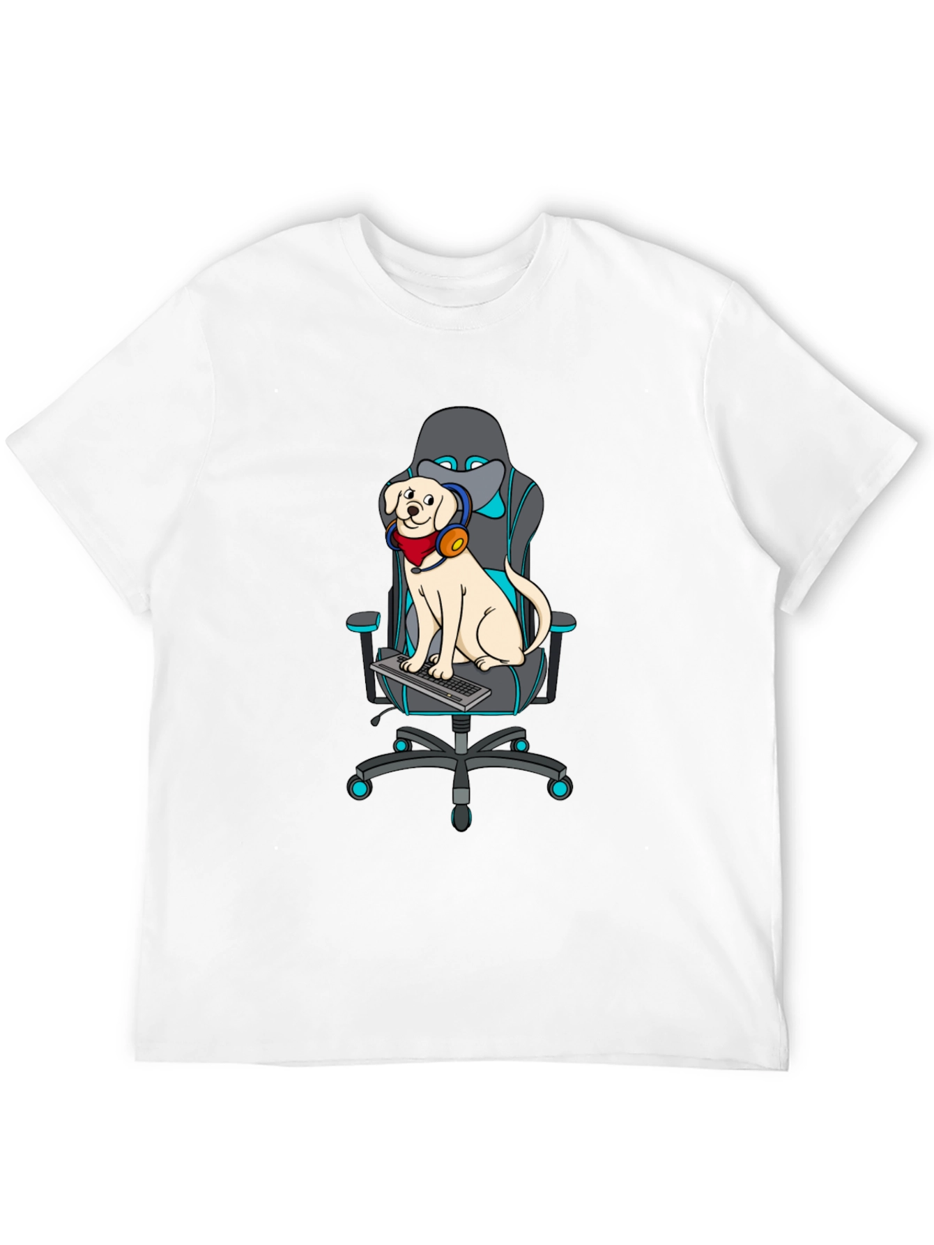 Gamer Dog T-Shirt - Labrador on Gaming Chair