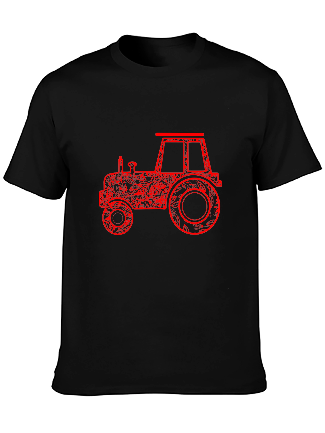 Red Tractor Graphic Black T-Shirt