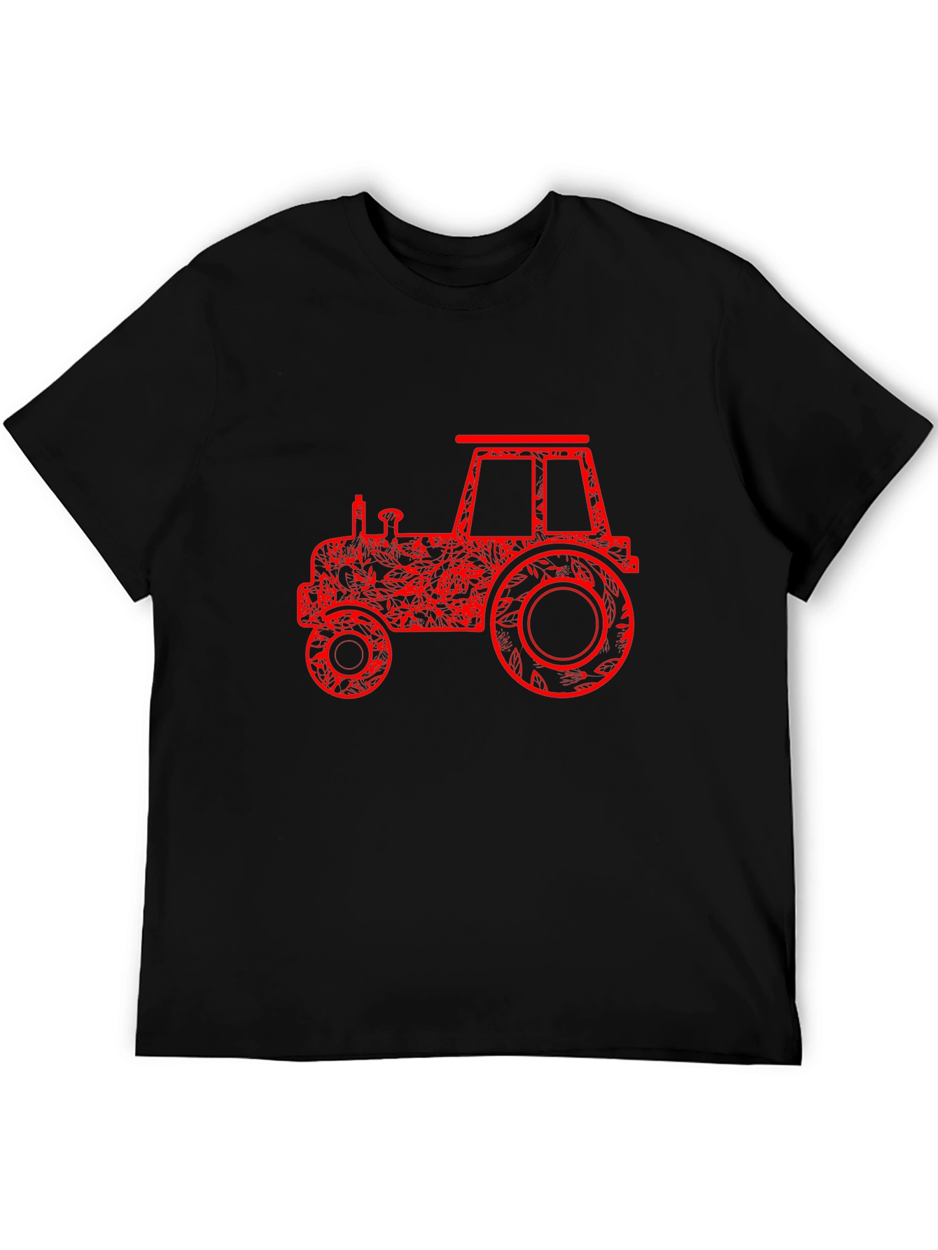 Red Tractor Graphic Black T-Shirt