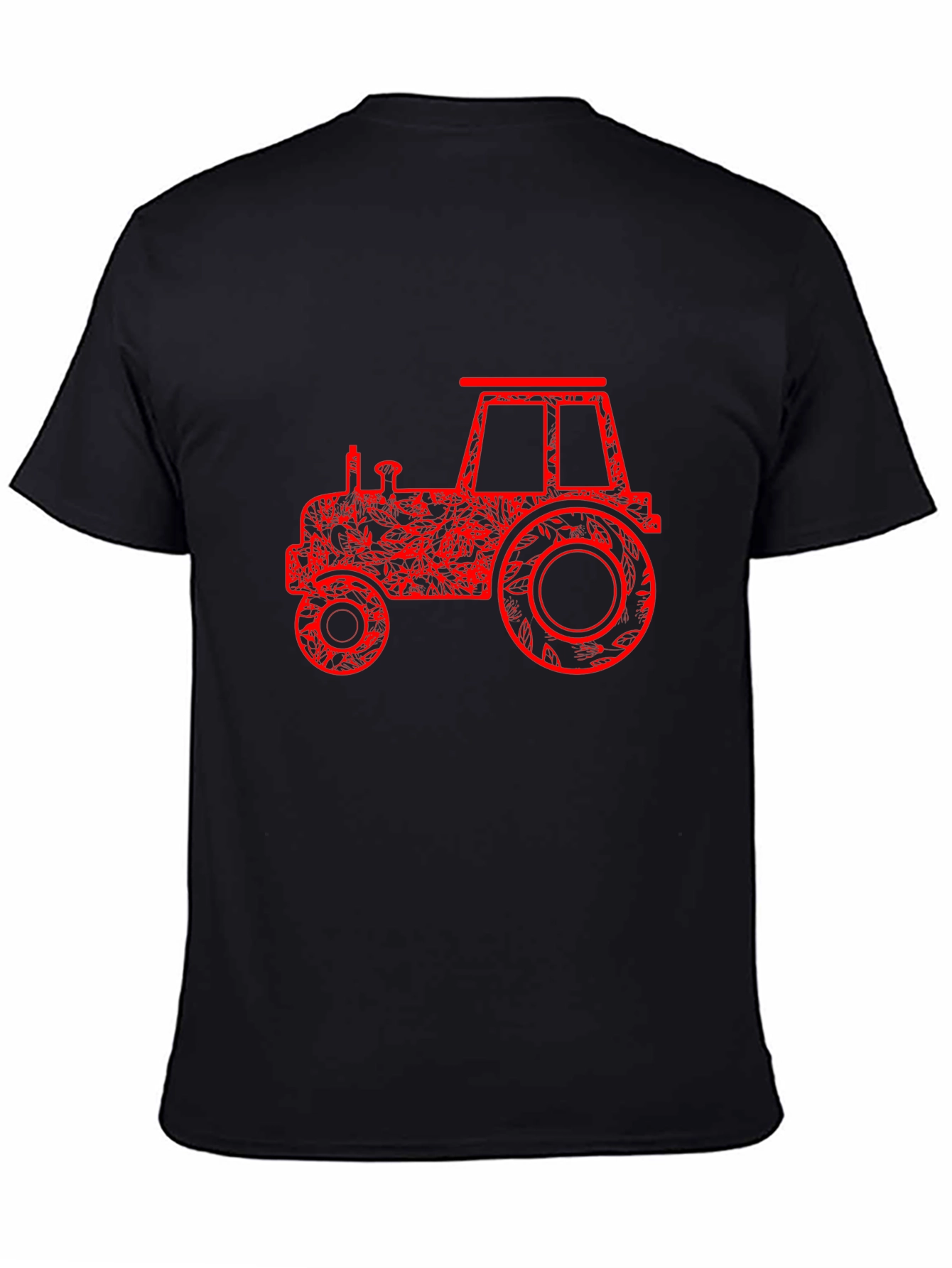 Red Tractor Graphic Black T-Shirt
