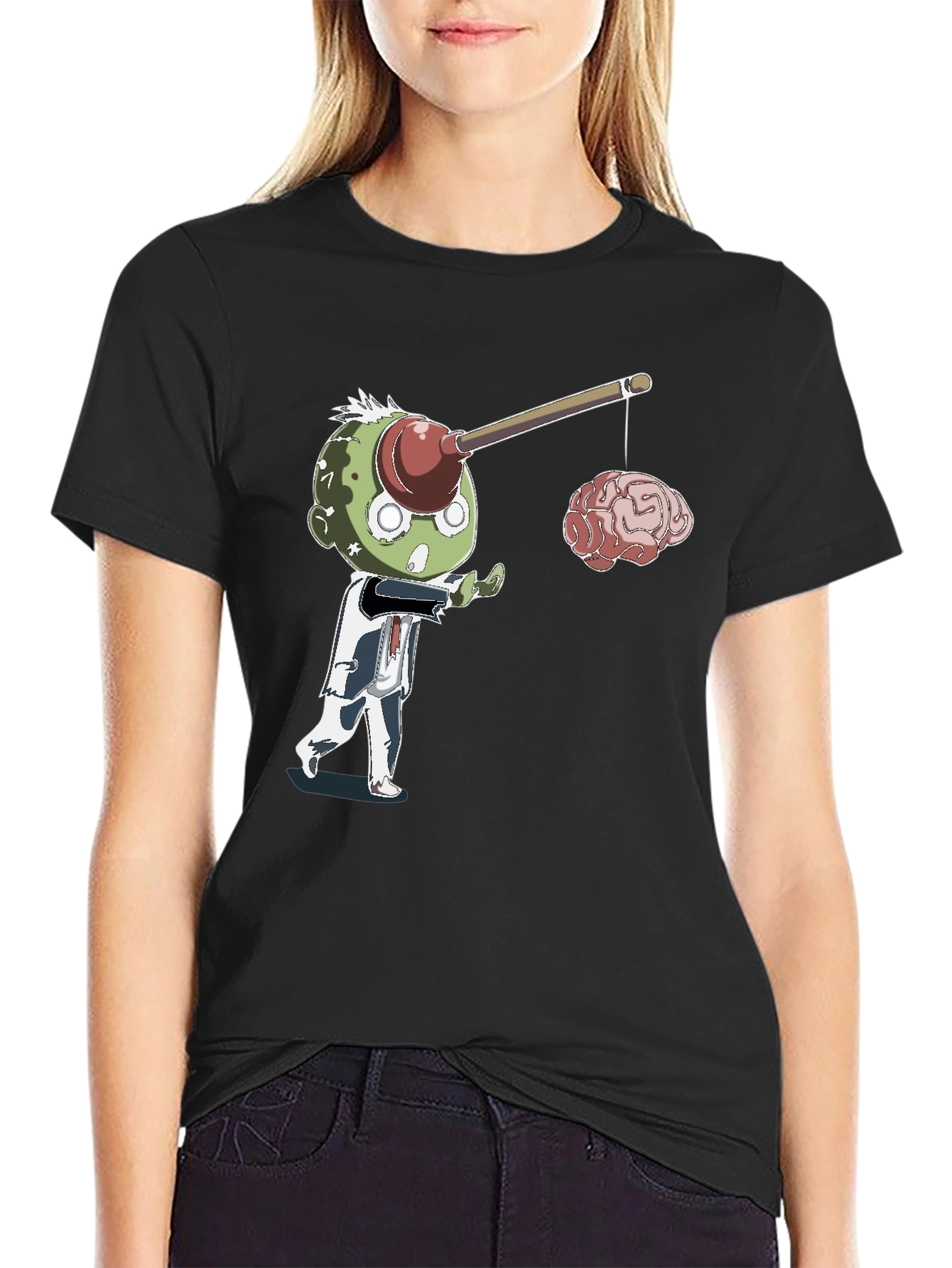 Zombie Brain Fishing T-Shirt - Funny Halloween Tee
