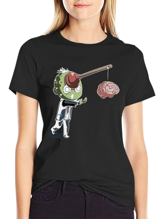 Zombie Brain Fishing T-Shirt - Funny Halloween Tee
