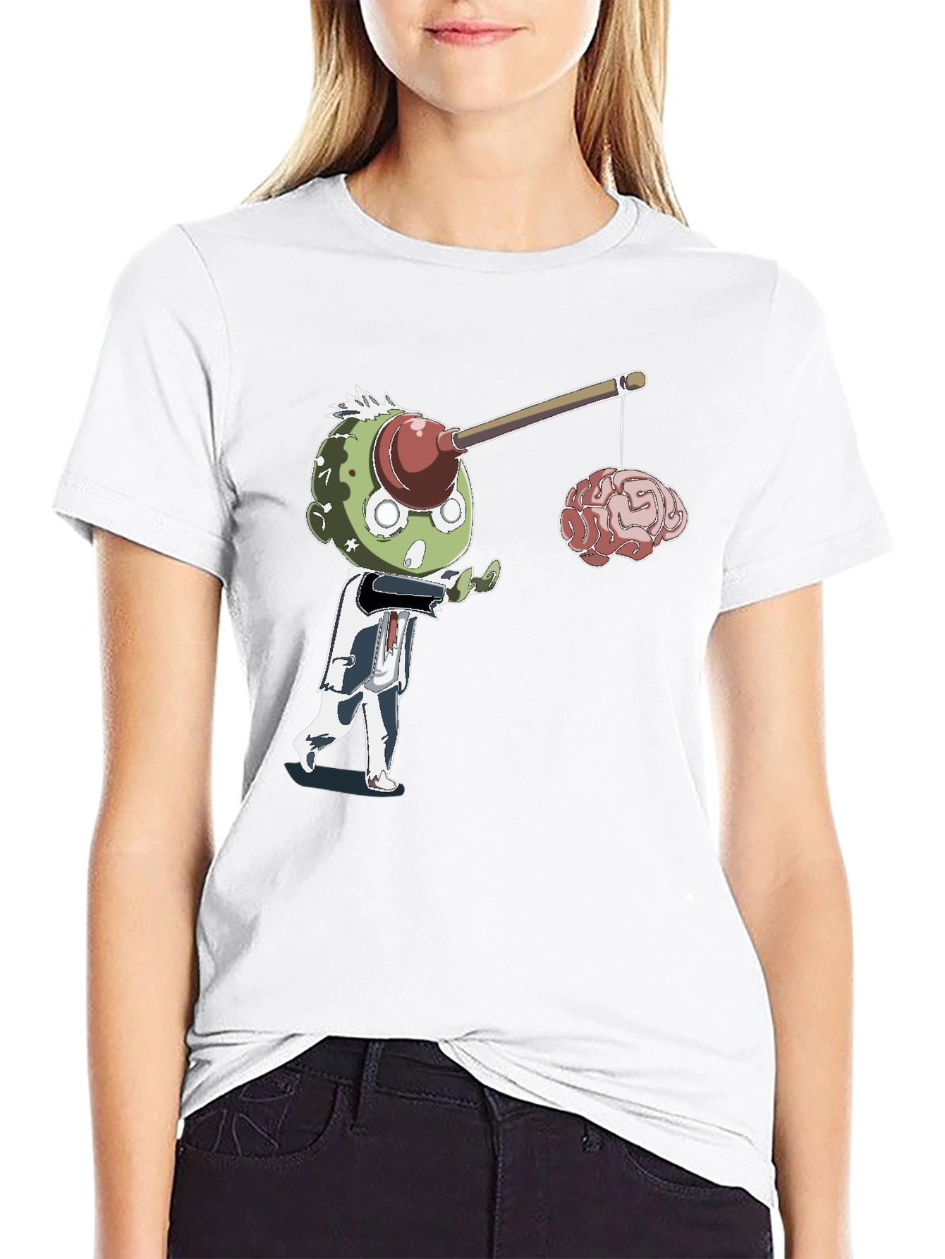 Zombie Brain Fishing T-Shirt - Funny Halloween Tee