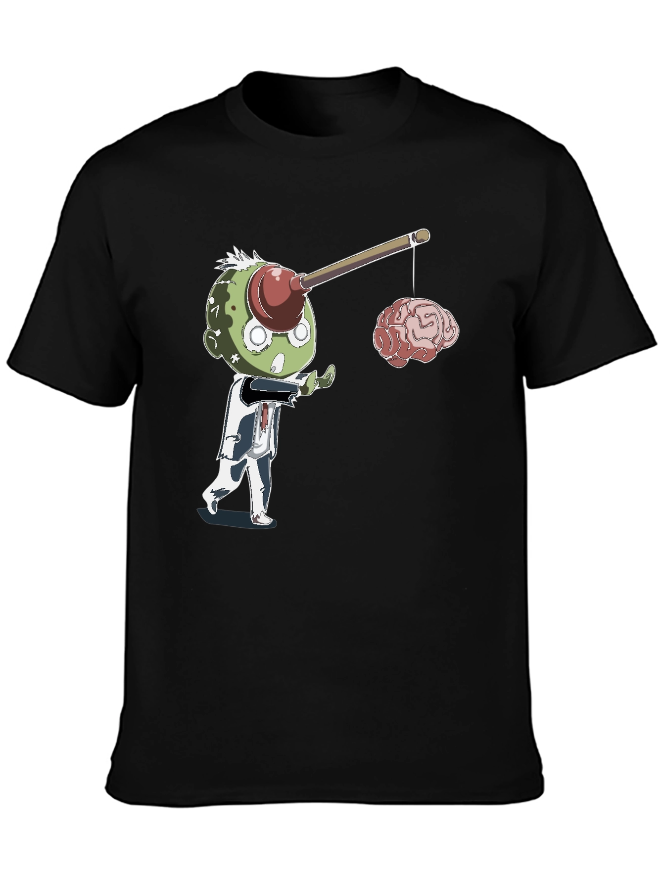 Zombie Brain Fishing T-Shirt - Funny Halloween Tee